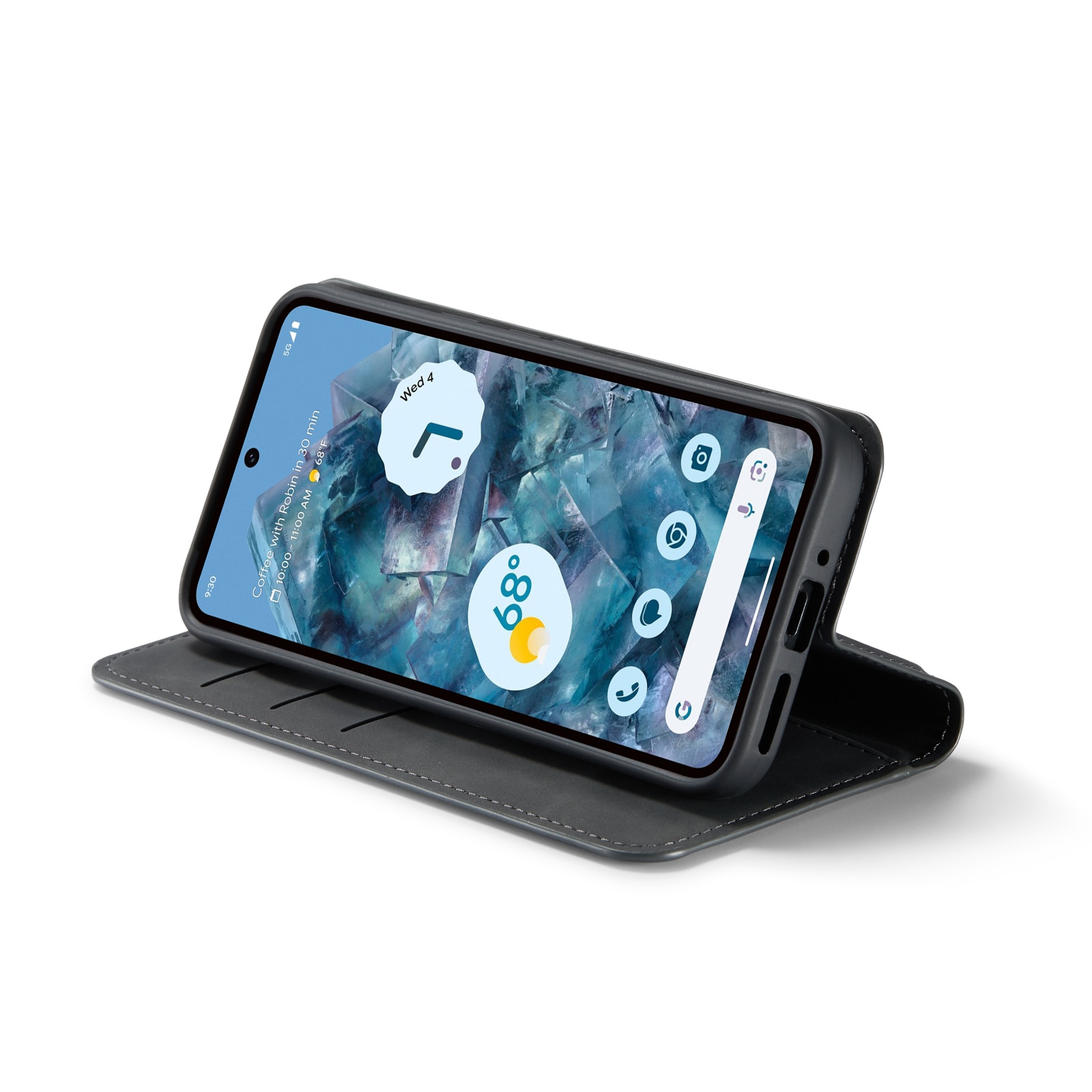 Coque portefeuille mince Google Pixel 9, Noir