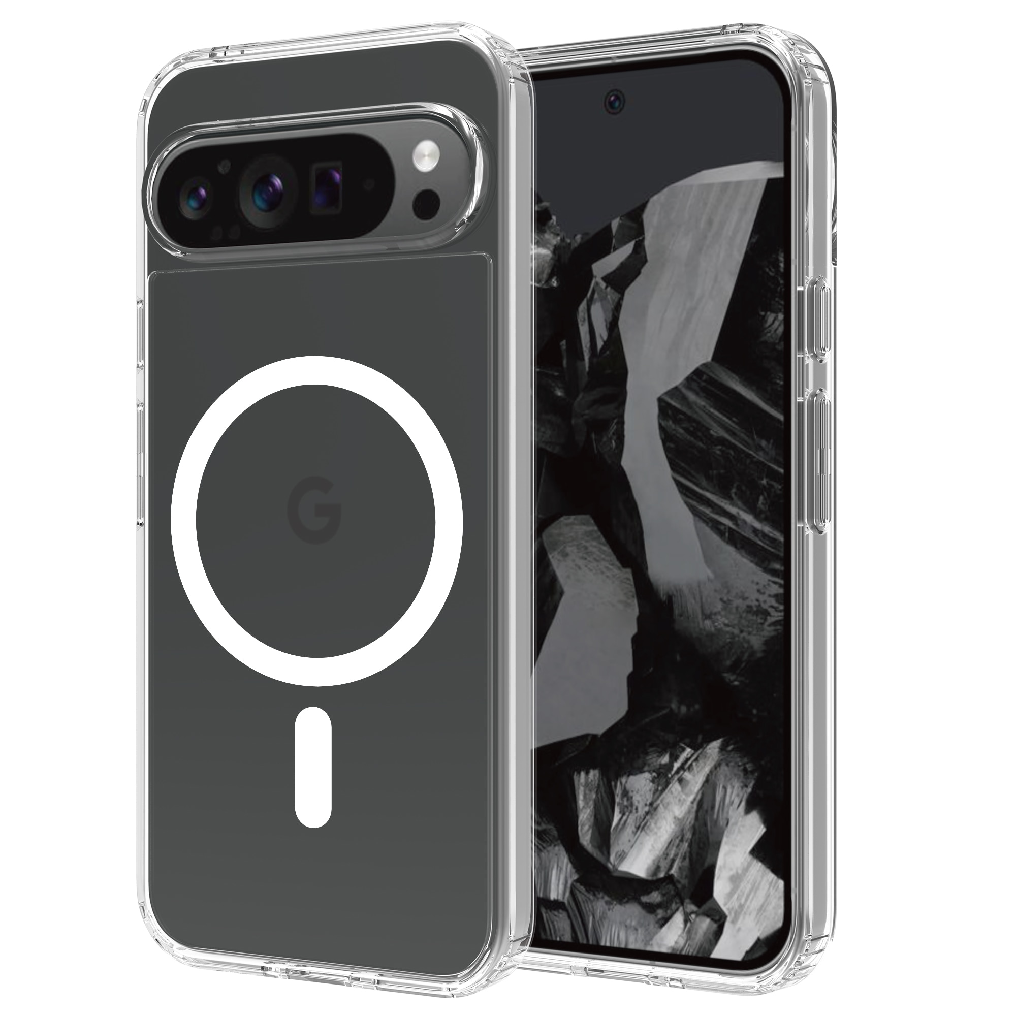 Coque hybride MagSafe Google Pixel 10 Pro XL, transparent