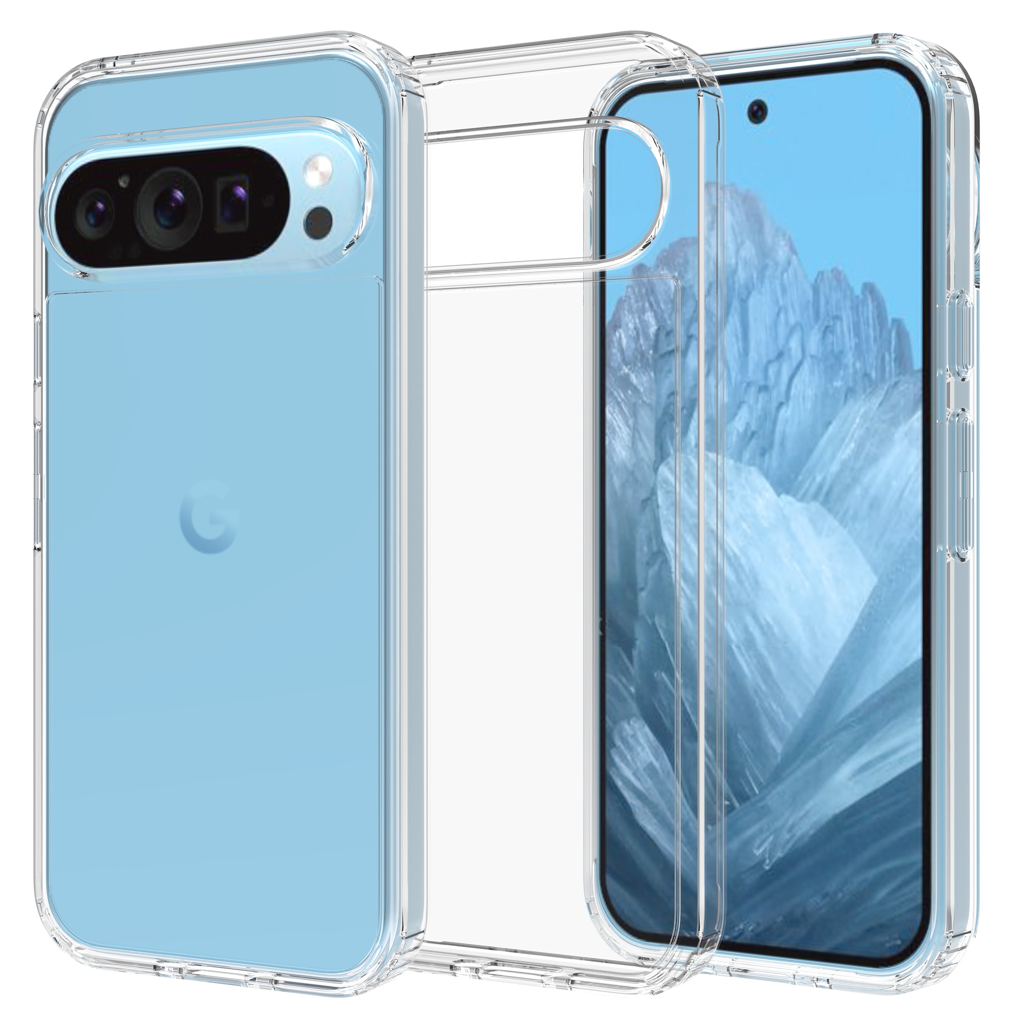 Coque hybride pour Google Pixel 10 Pro, Transparent