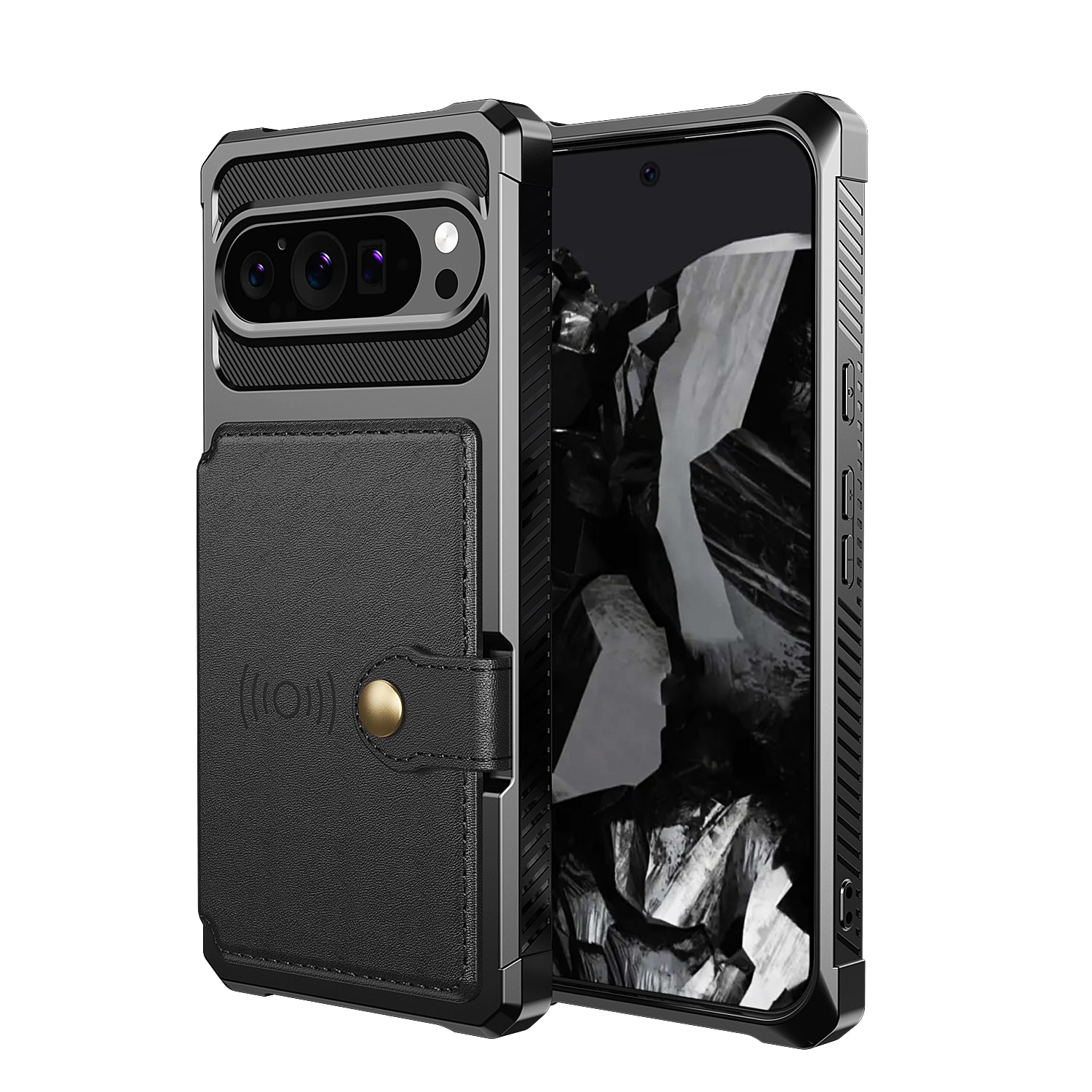 Coque porte-cartes Tough Multi-slot Google Pixel 9 Pro, Noir