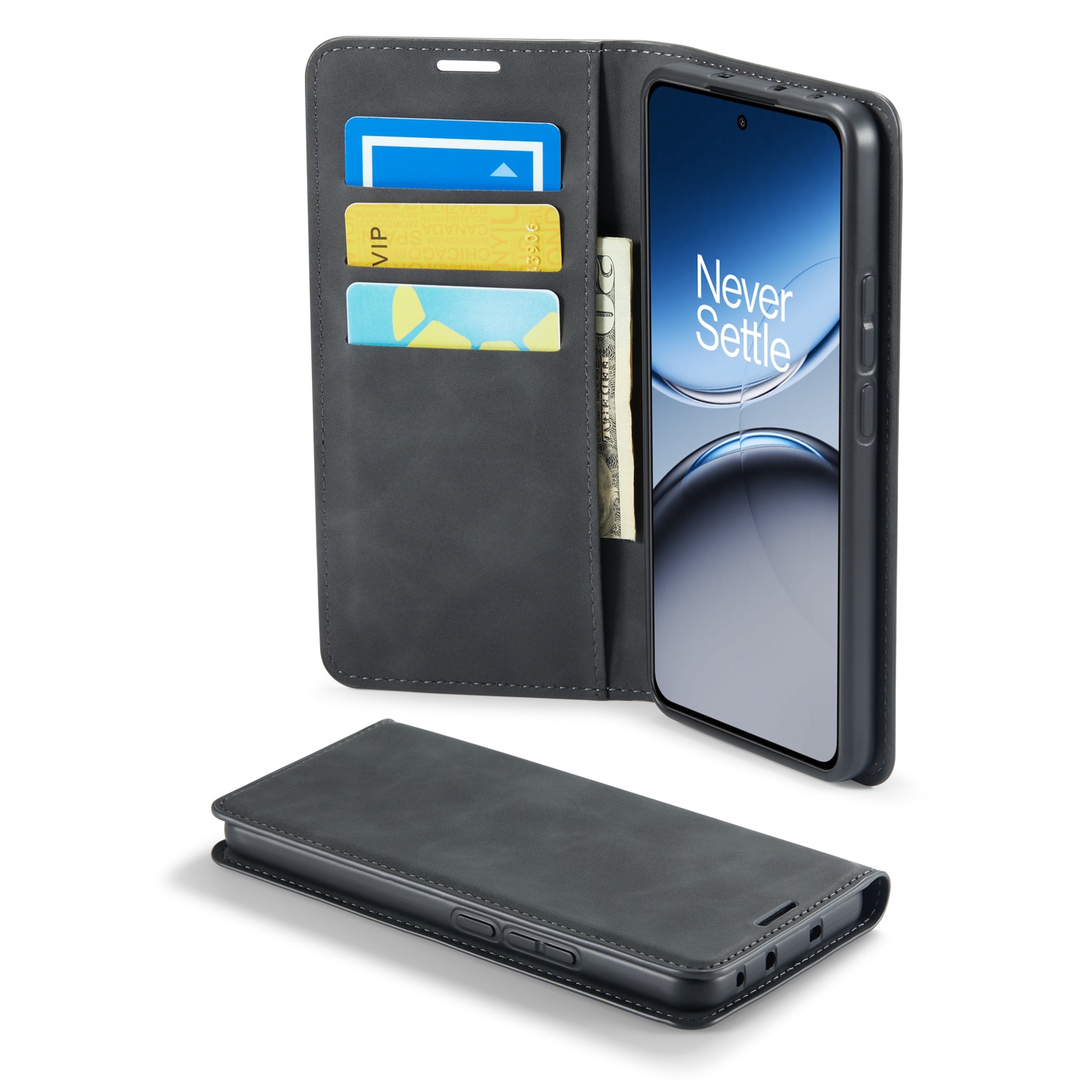 Coque portefeuille mince  OnePlus Nord 4, Noir