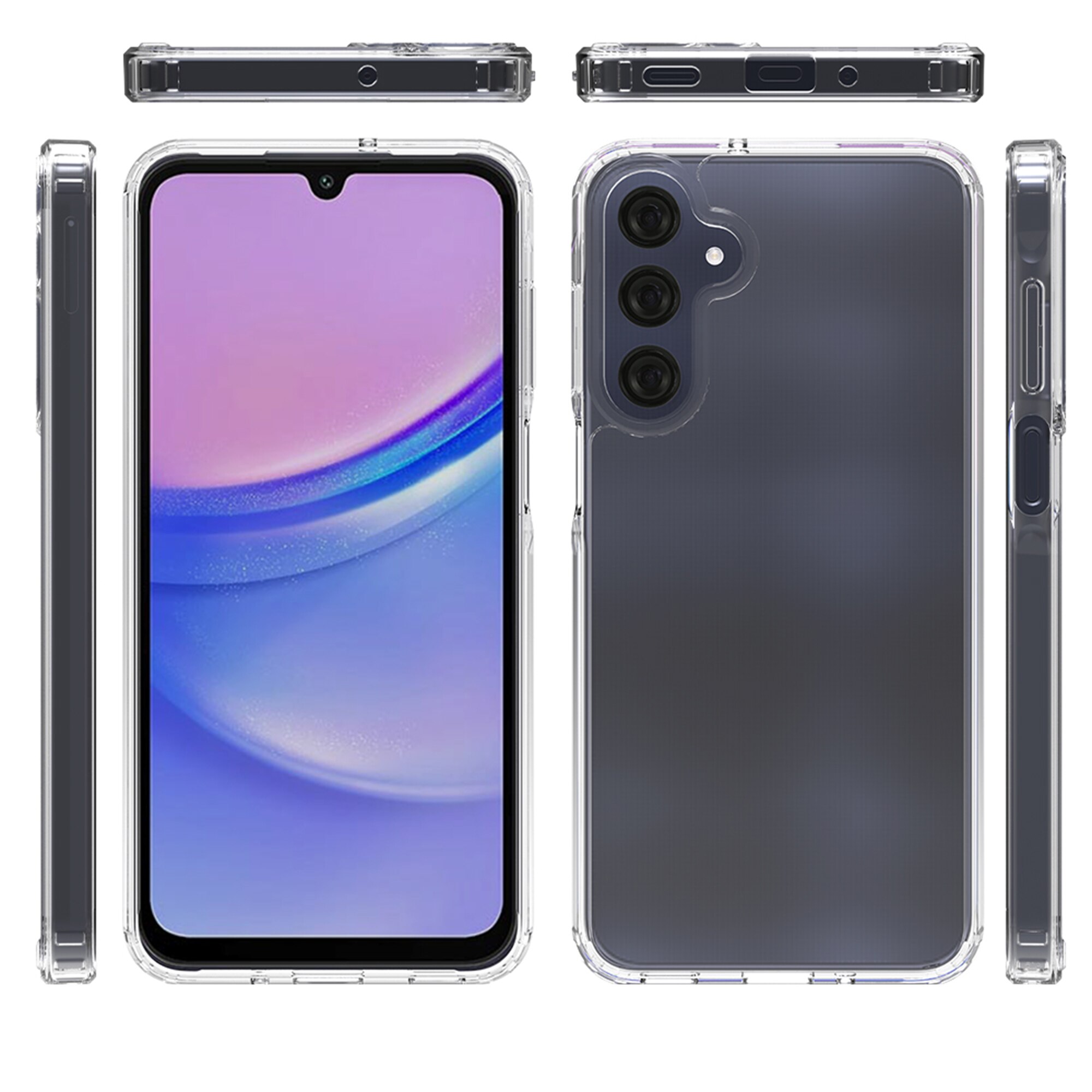 Coque hybride pour Samsung Galaxy A16, Transparent