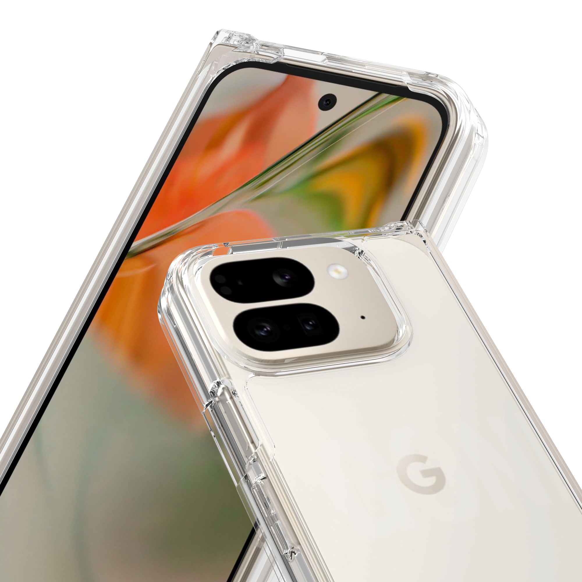 Coque hybride pour Google Pixel 9 Pro Fold, transparent