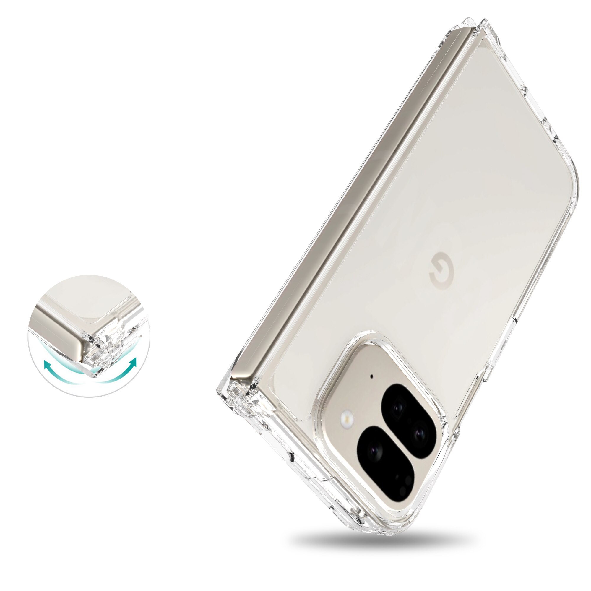 Coque hybride pour Google Pixel 9 Pro Fold, transparent