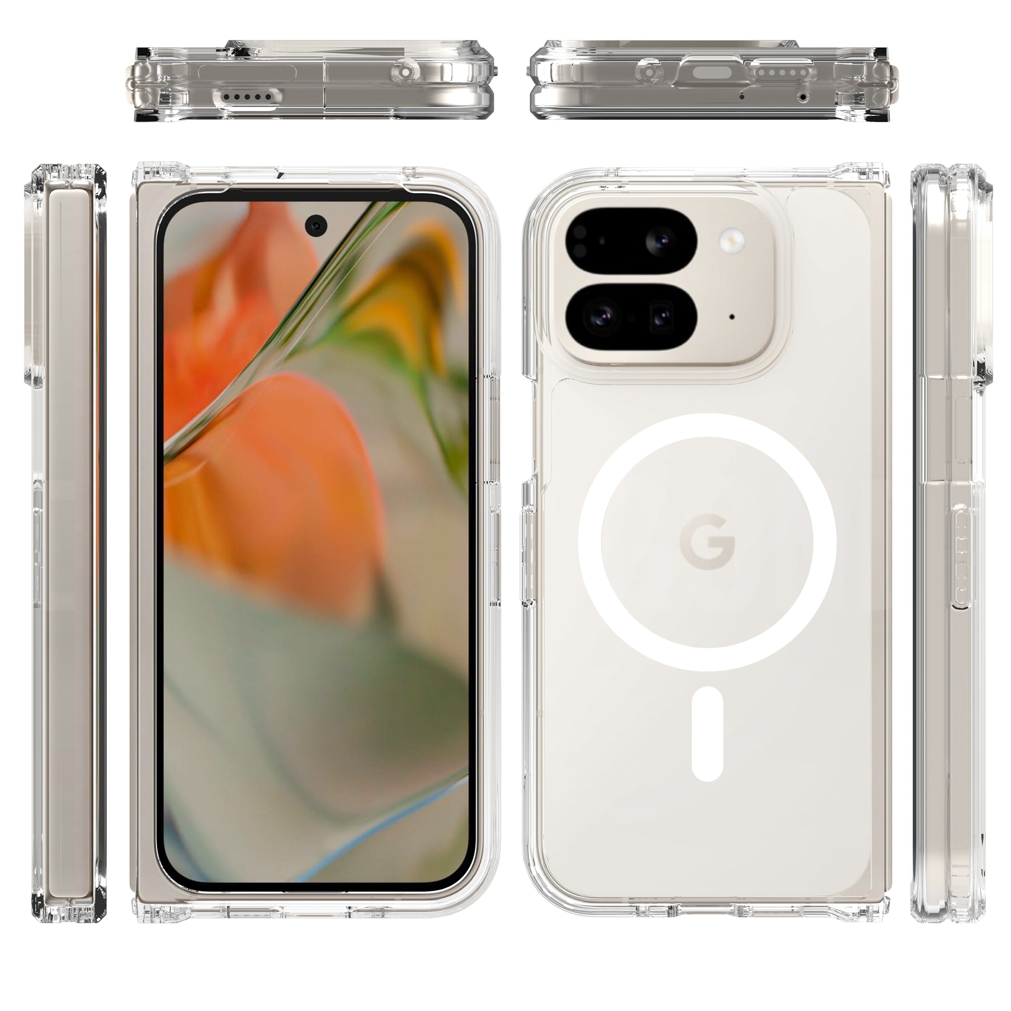 Coque hybride MagSafe Google Pixel 9 Pro Fold Transparent