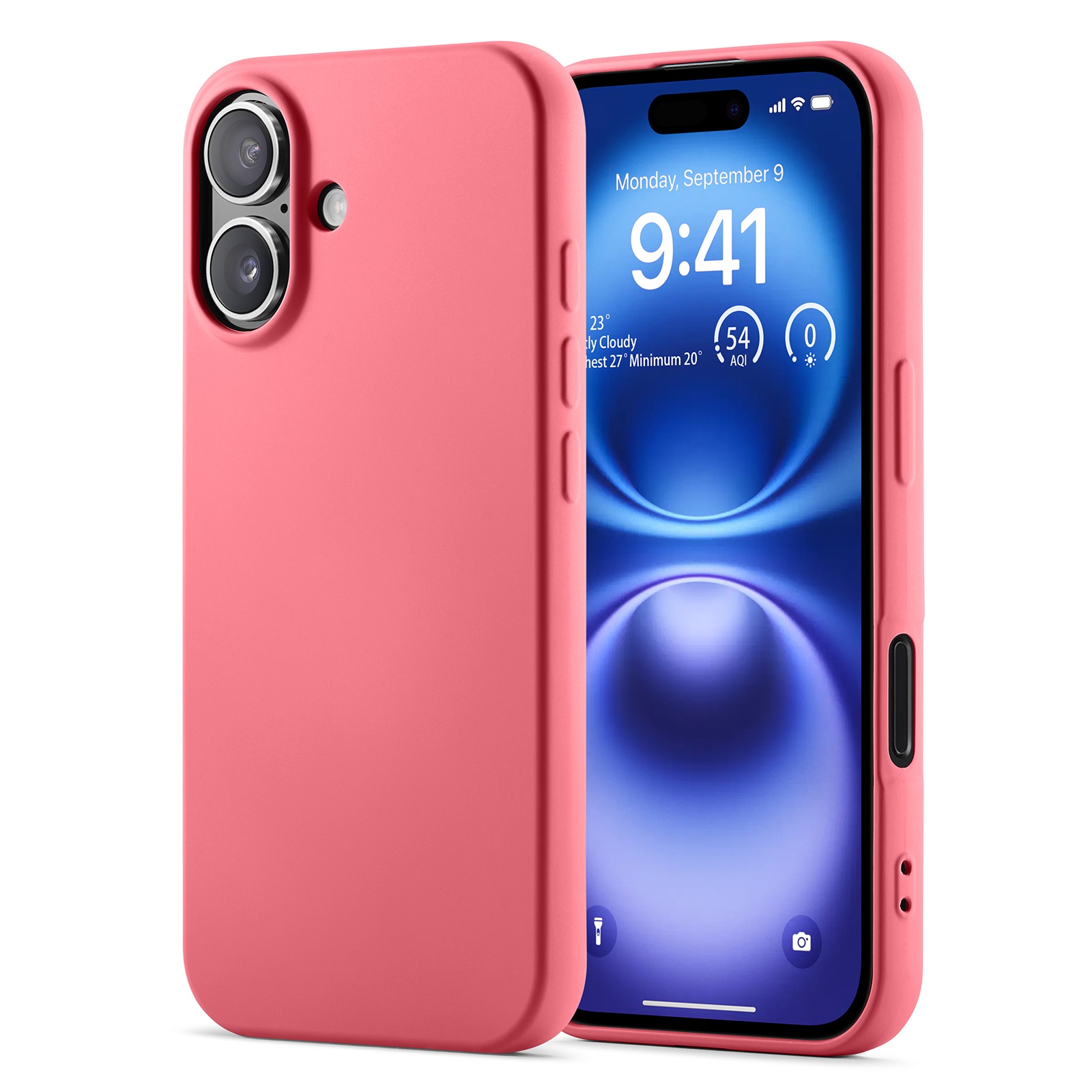 Coque TPU iPhone 16, Cerise