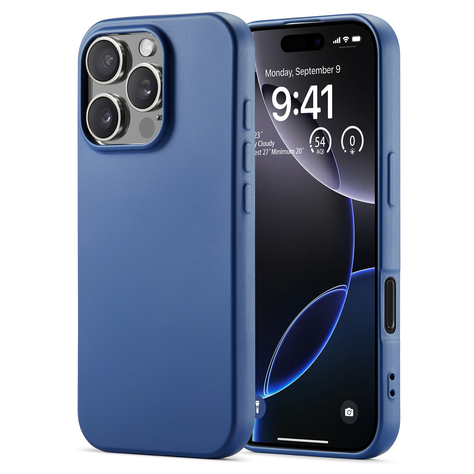 Coque TPU iPhone 16 Pro, Bleu