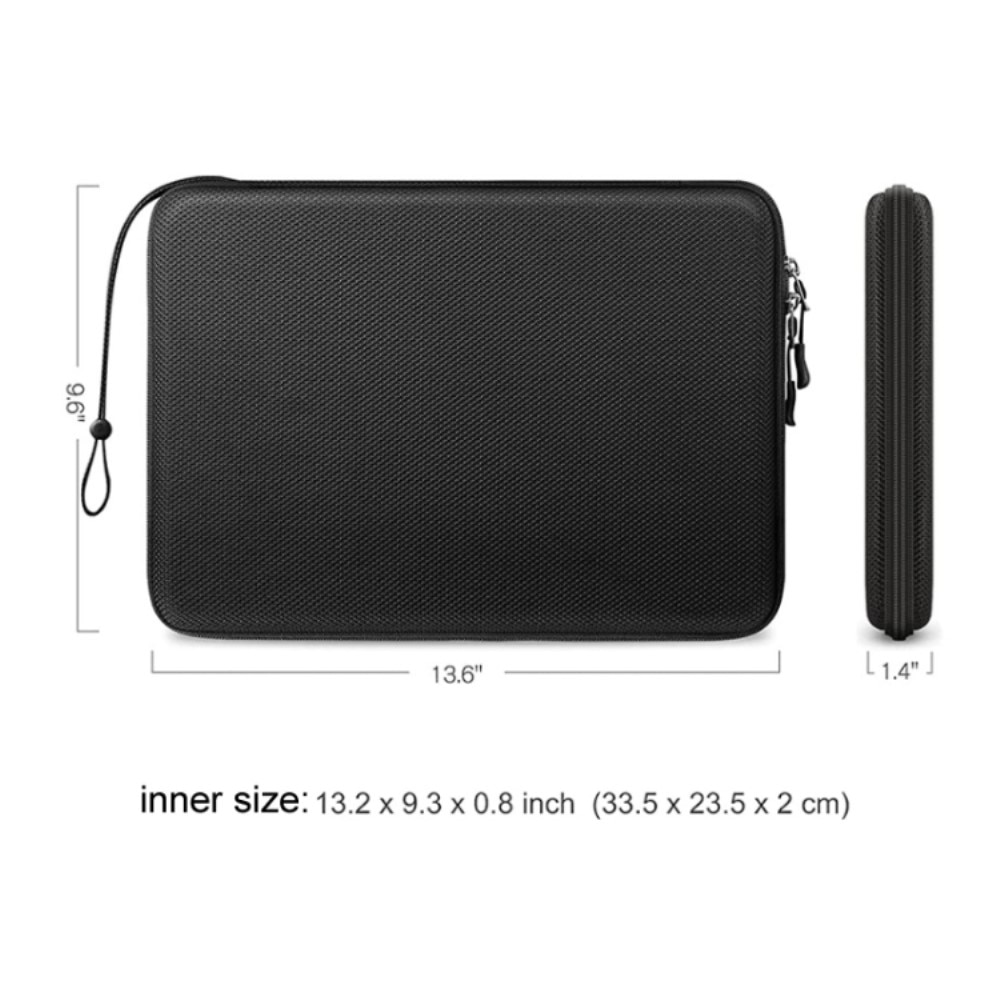 Housse pour ordinateur portable 13,3" en EVA résistant aux chocs, noir