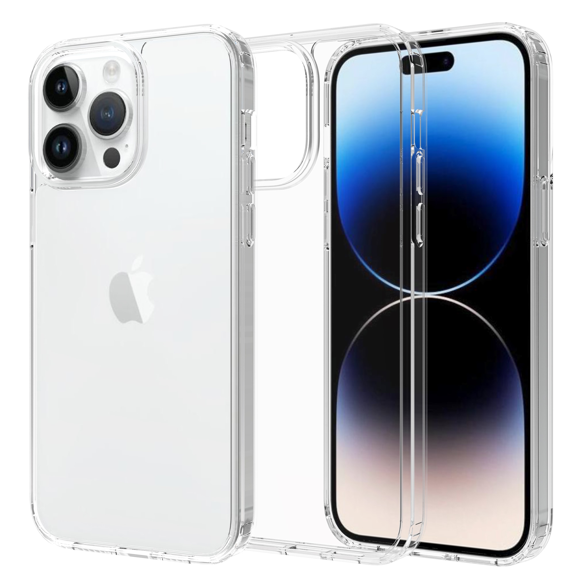 Coque hybride pour iPhone 14 Pro Max, Transparent