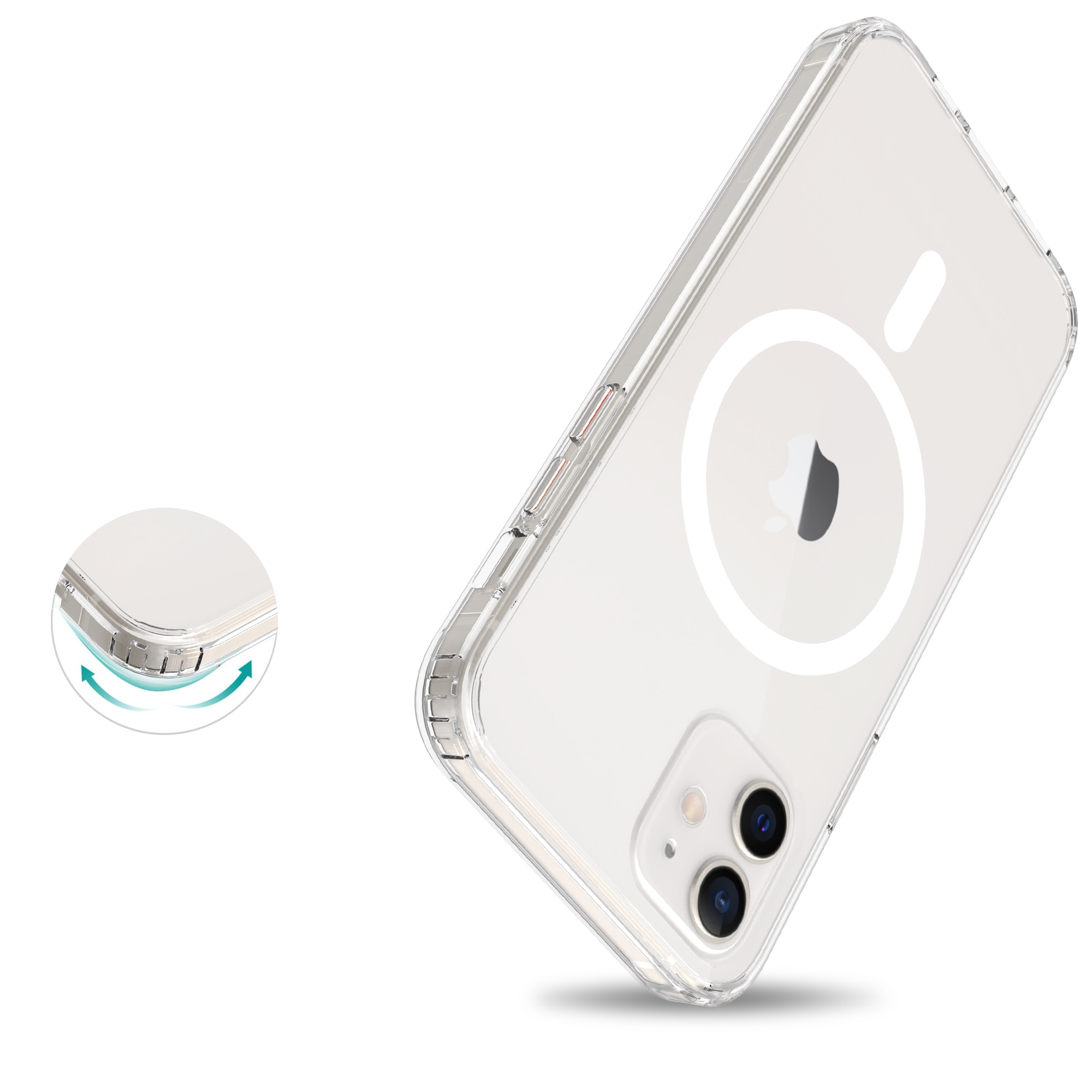 Coque hybride MagSafe iPhone 12 Mini, transparent