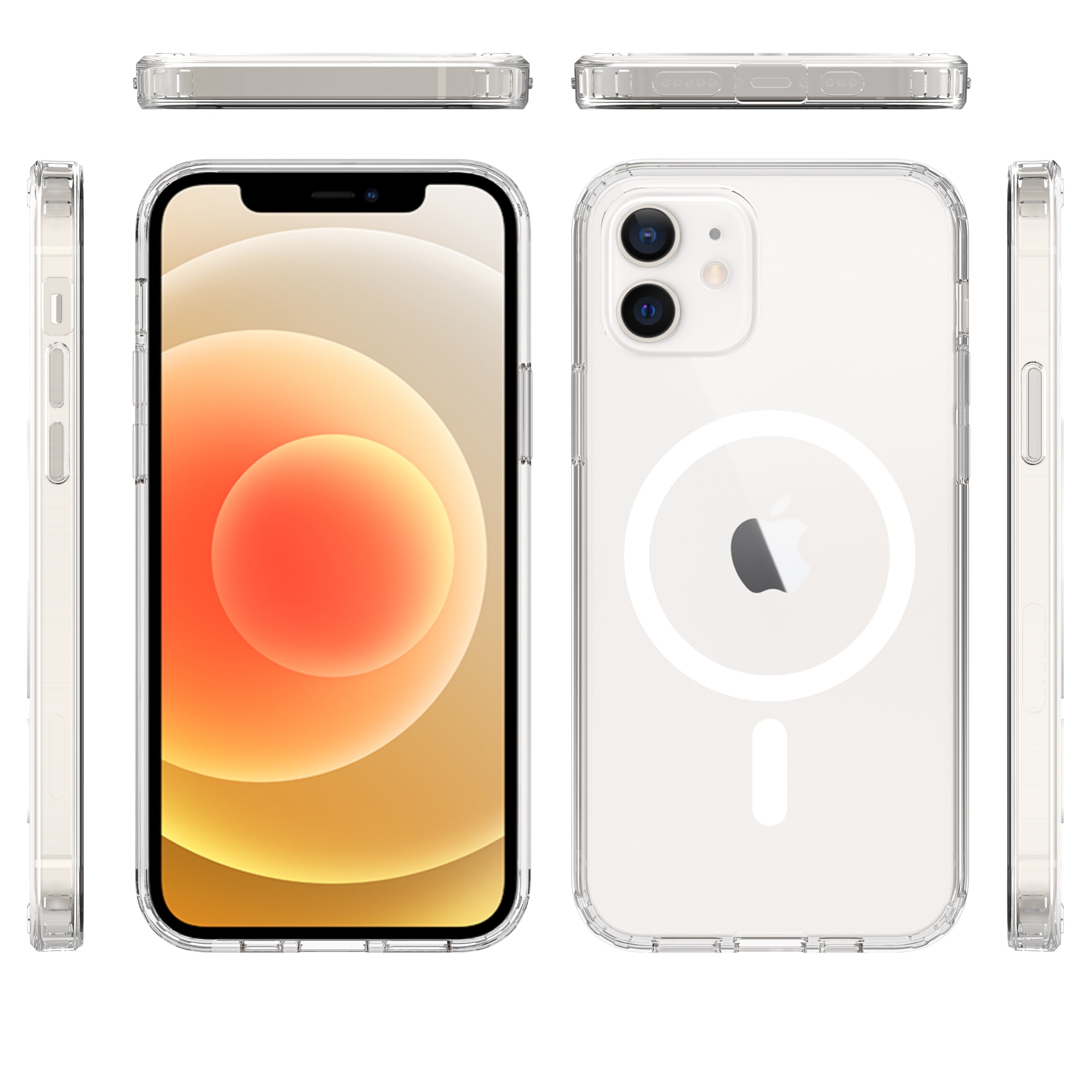Coque hybride MagSafe iPhone 12 Mini, transparent