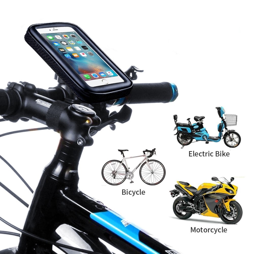 Support étanche pour téléphone portable pour moto / vélo, L, noir