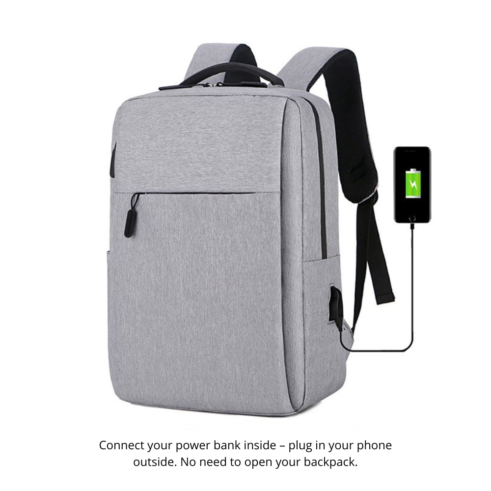Sac à dos en nylon résistant à l'eau pour ordinateurs portables jusqu'à 16 pouces, noir