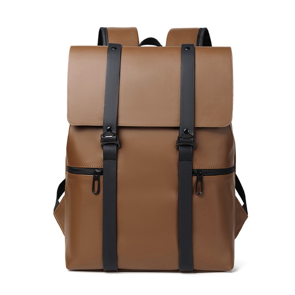 Sac à dos résistant à l'eau avec boucles doubles, marron