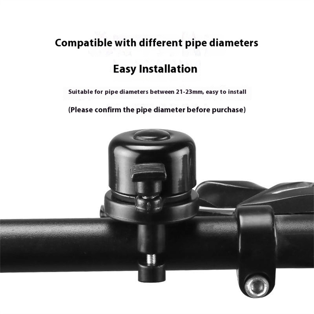 Sonnette de vélo avec support pour Apple AirTag, noir