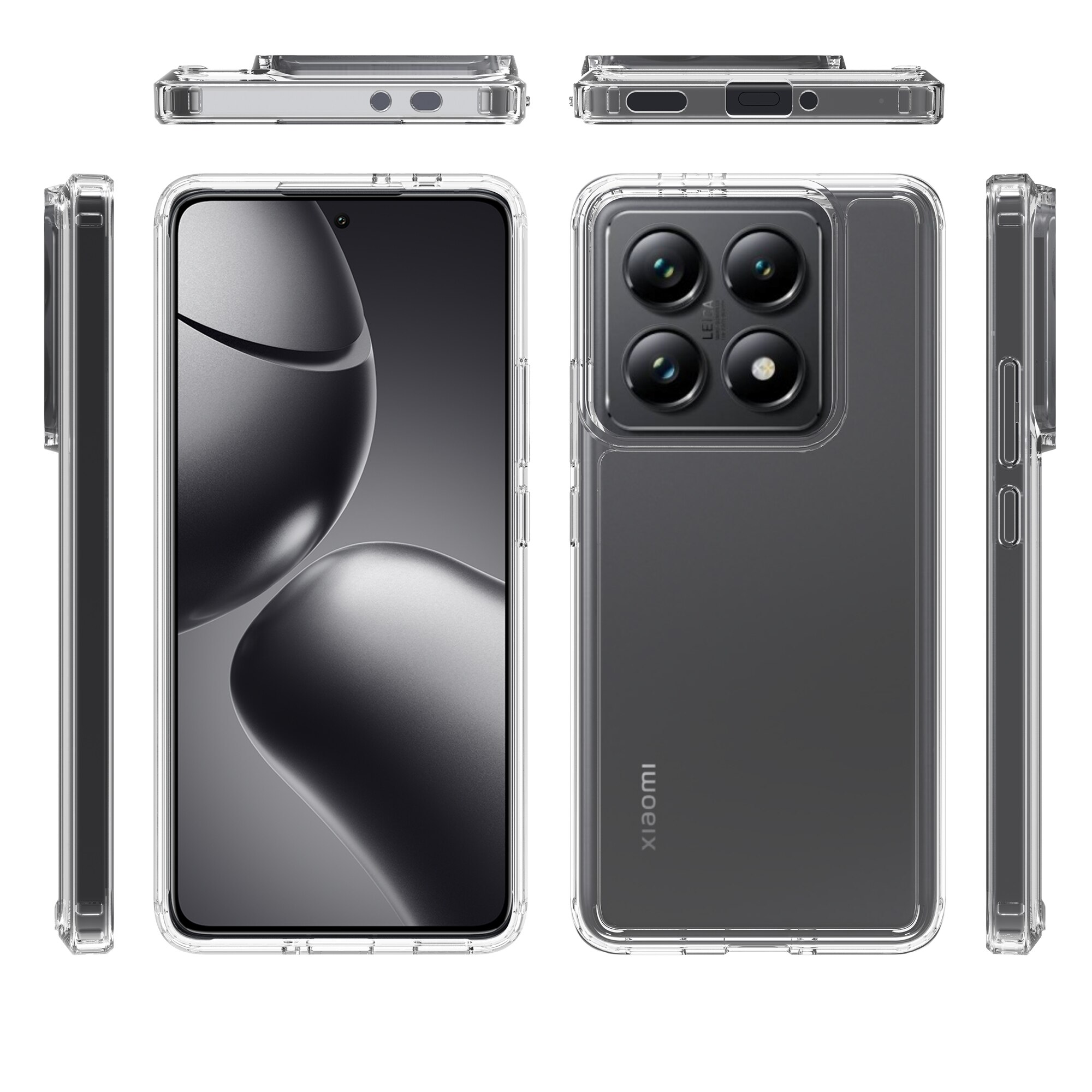 Coque hybride pour Xiaomi 14T Pro, Transparent