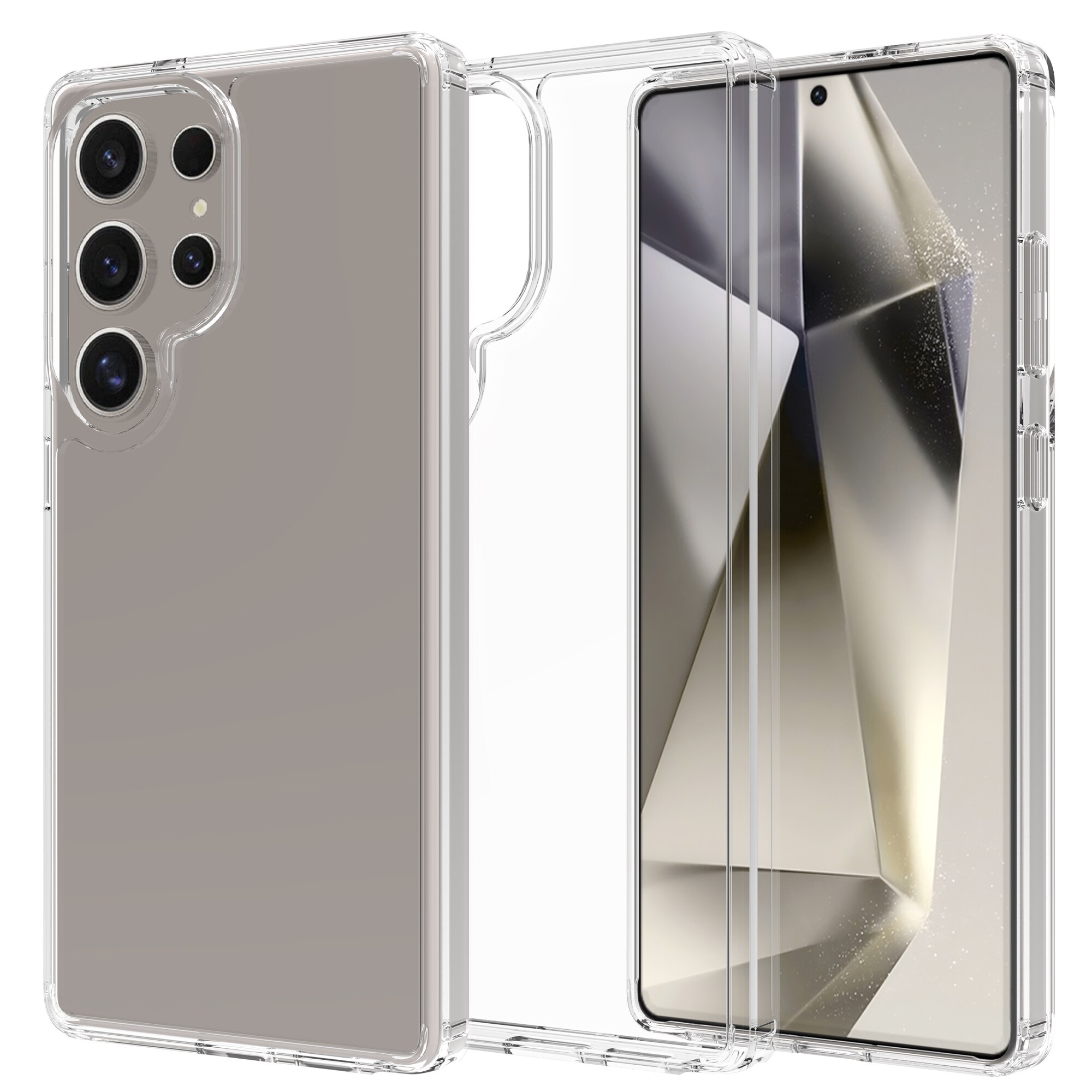 Coque hybride pour Samsung Galaxy S25 Ultra, Transparent
