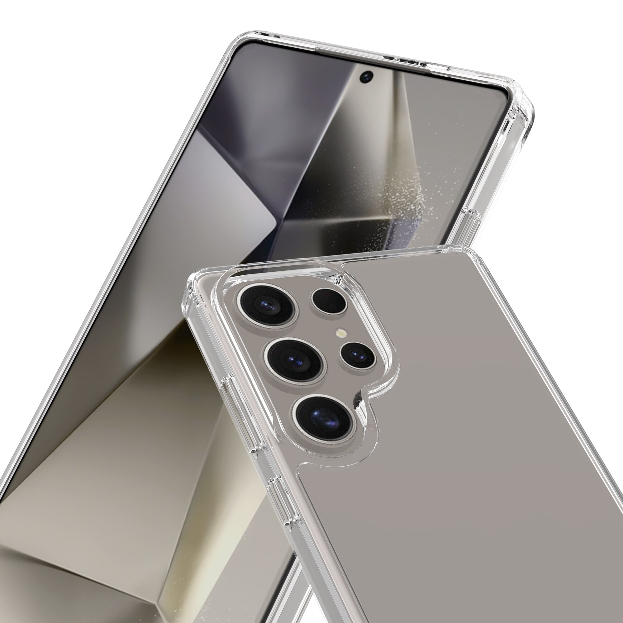 Coque hybride pour Samsung Galaxy S25 Ultra, Transparent