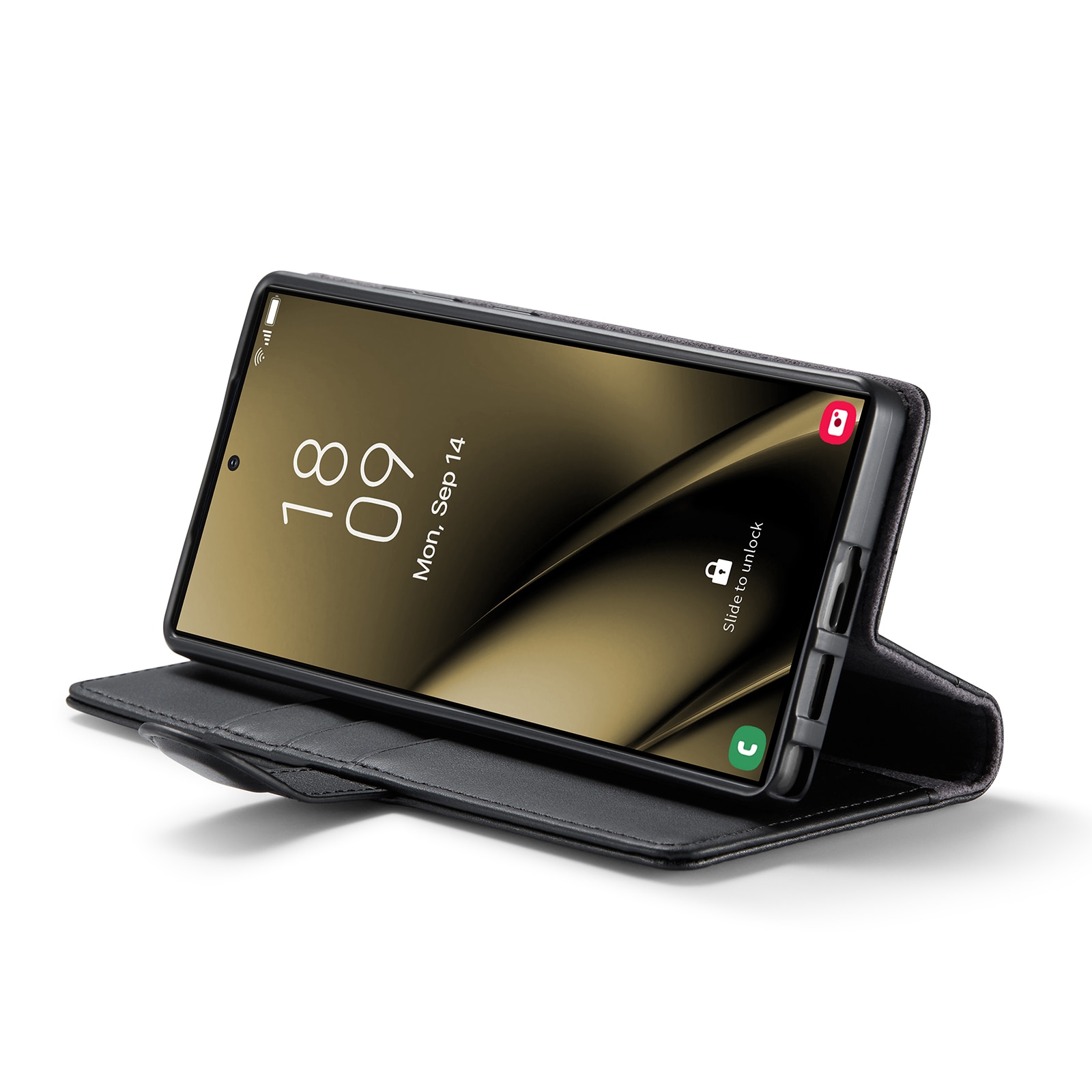 Étui en cuir veritable Samsung Galaxy S25 Ultra, Noir