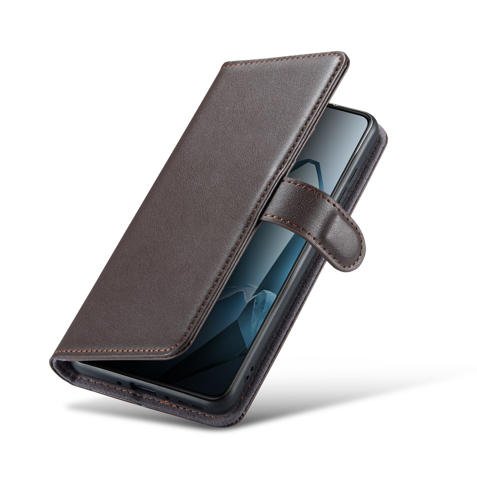 Étui en cuir veritable  OnePlus 13, Marron
