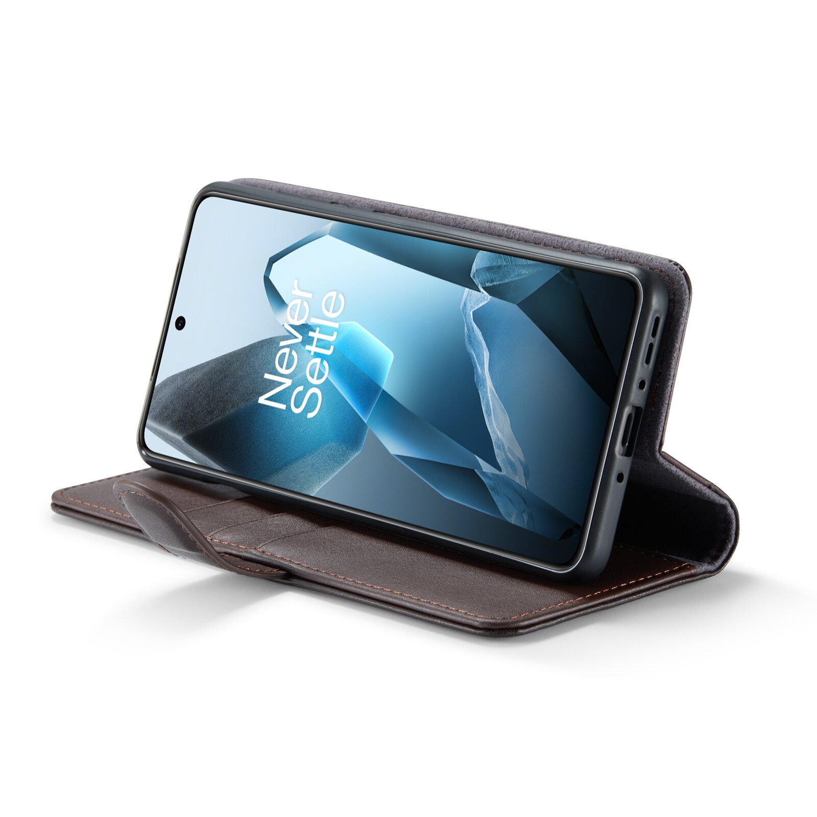Étui en cuir veritable  OnePlus 13, Marron