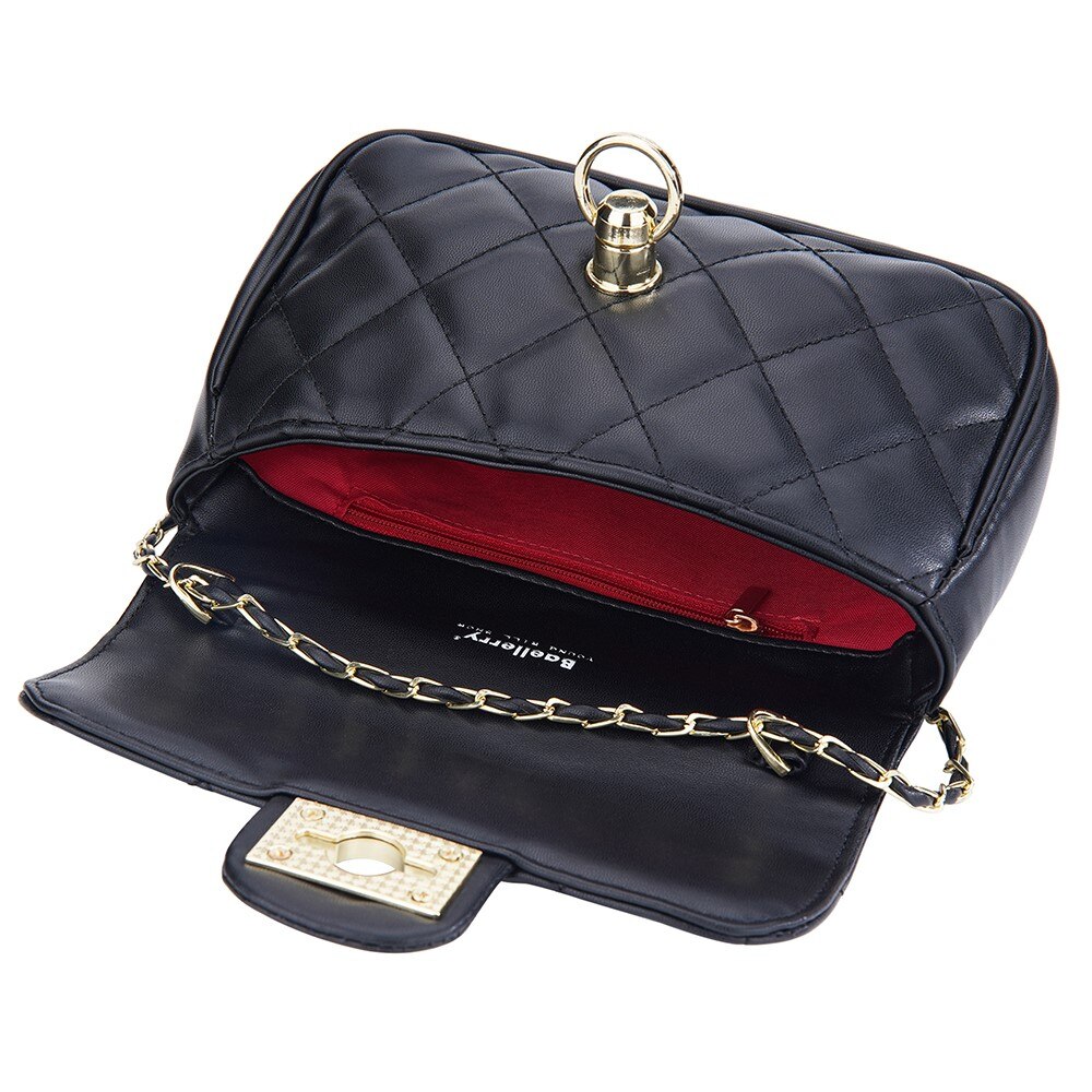 Quilted Crossbody Shoulder Bag, noir