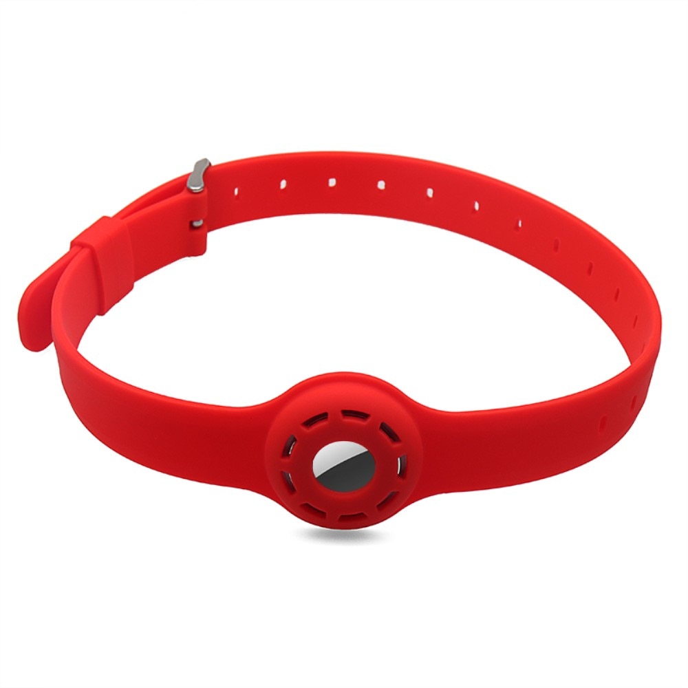 Collier de chien de silicone AirTag Rouge