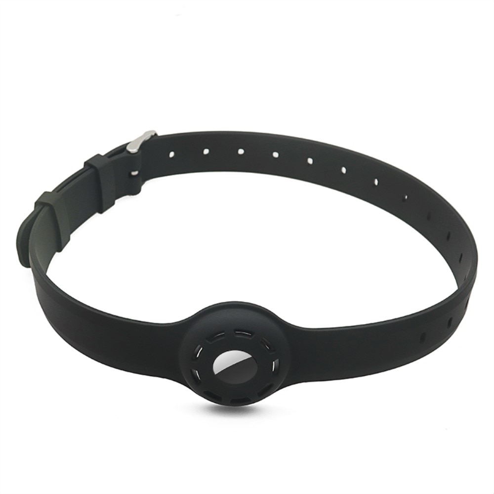 Collier de chien de silicone AirTag Noir