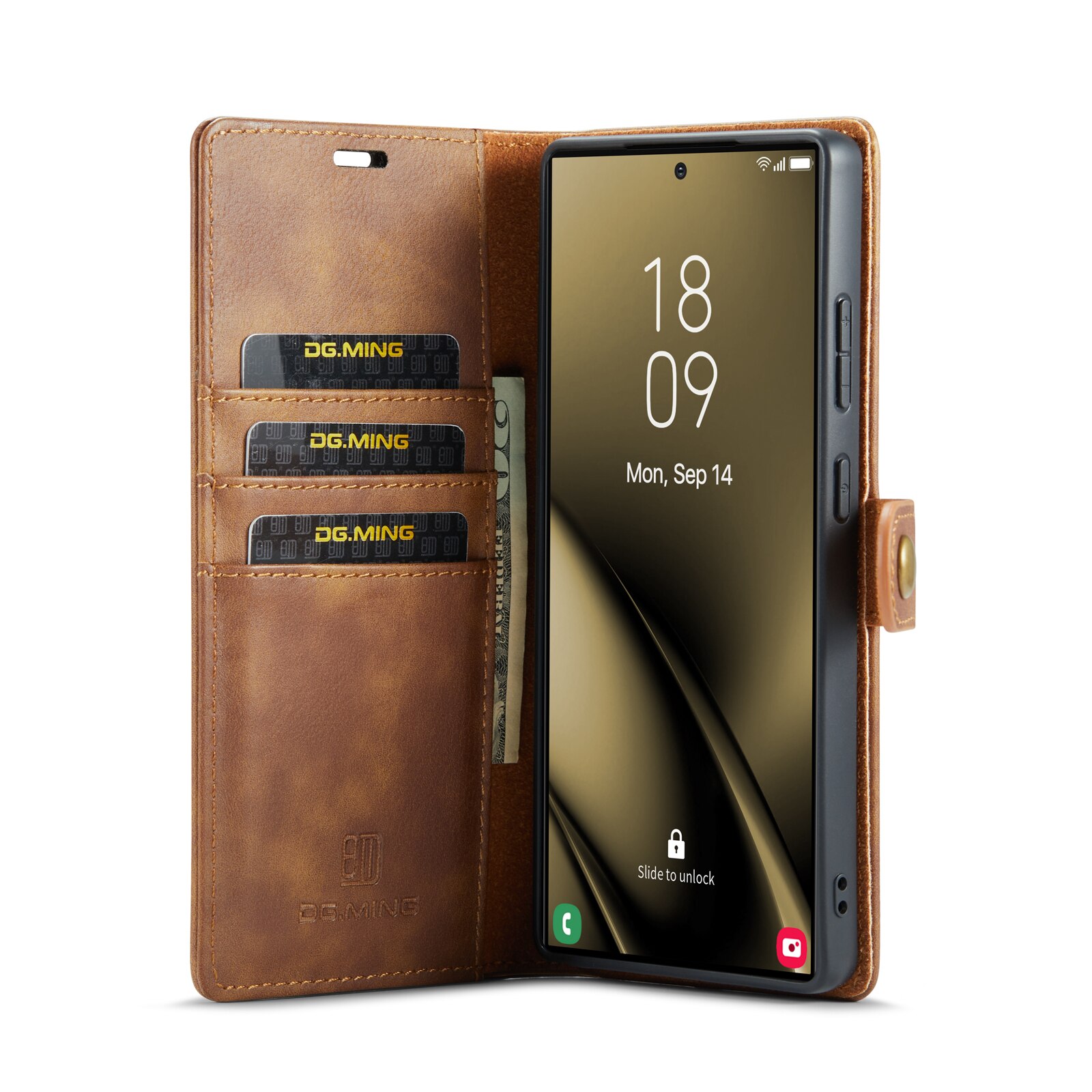 Étui portefeuille Magnet Wallet Samsung Galaxy S25 Ultra, Cognac