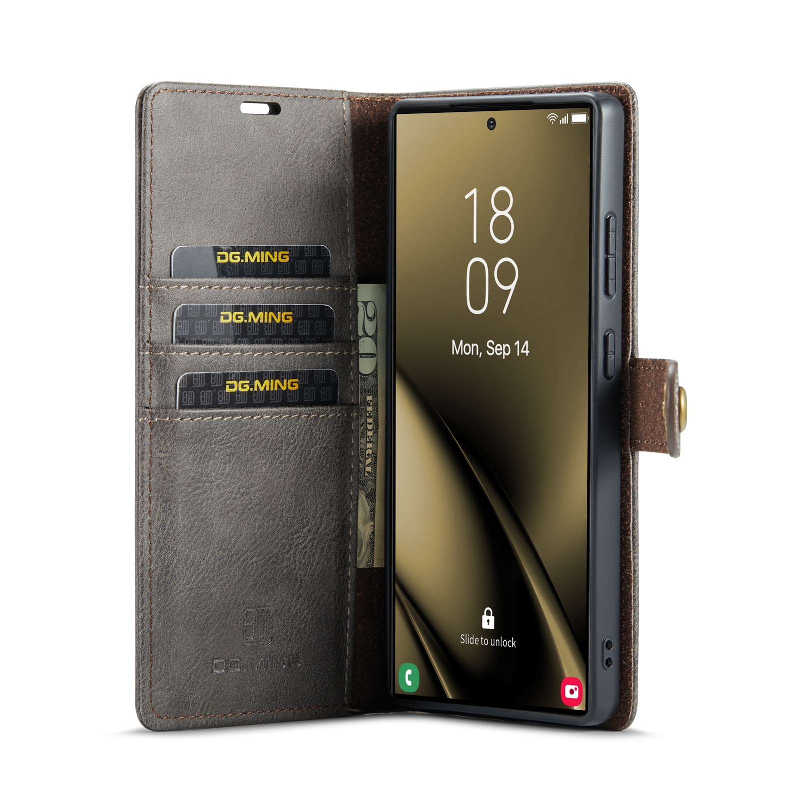 Étui portefeuille Magnet Wallet Samsung Galaxy S25 Ultra, Brown