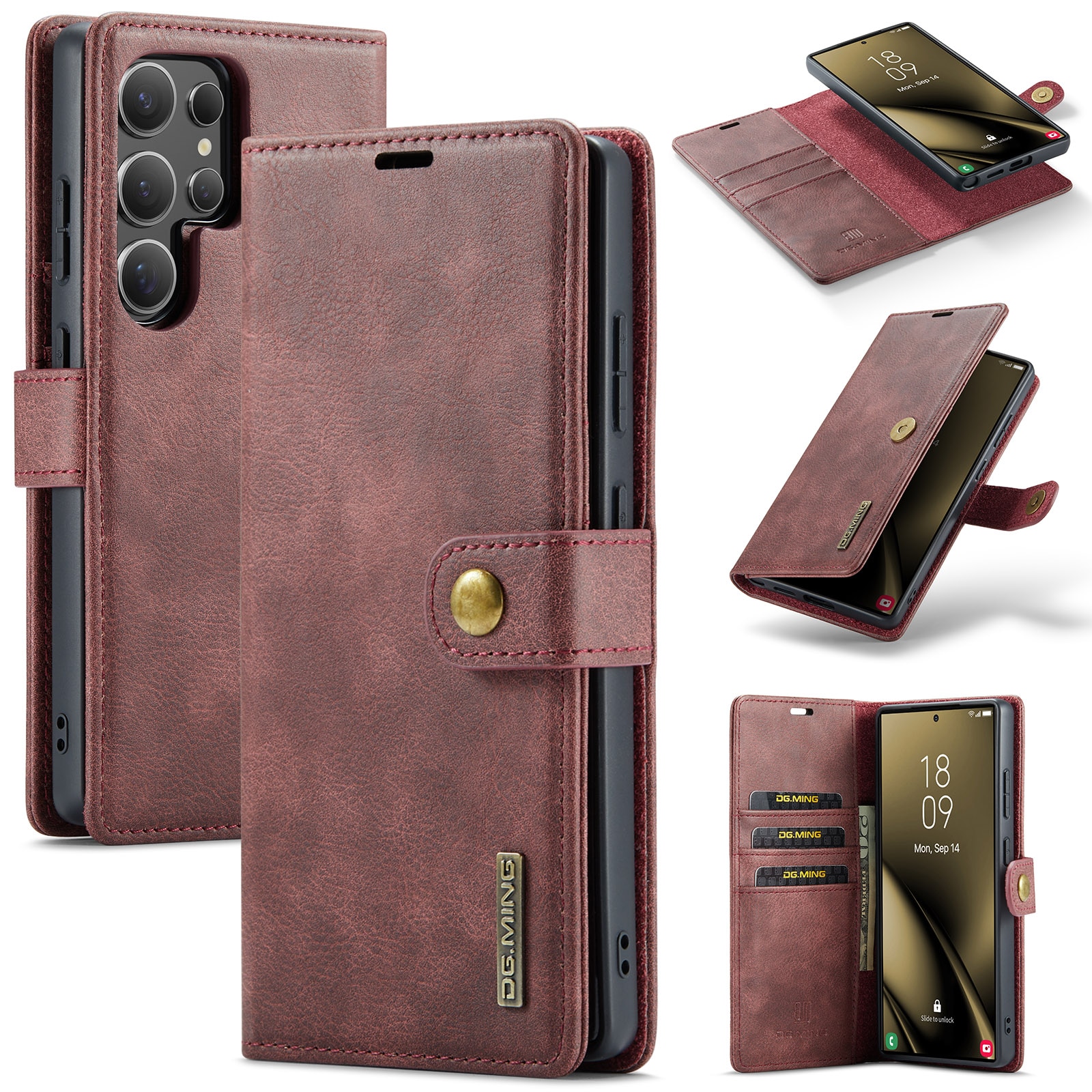 Étui portefeuille Magnet Wallet Samsung Galaxy S25 Ultra, Red