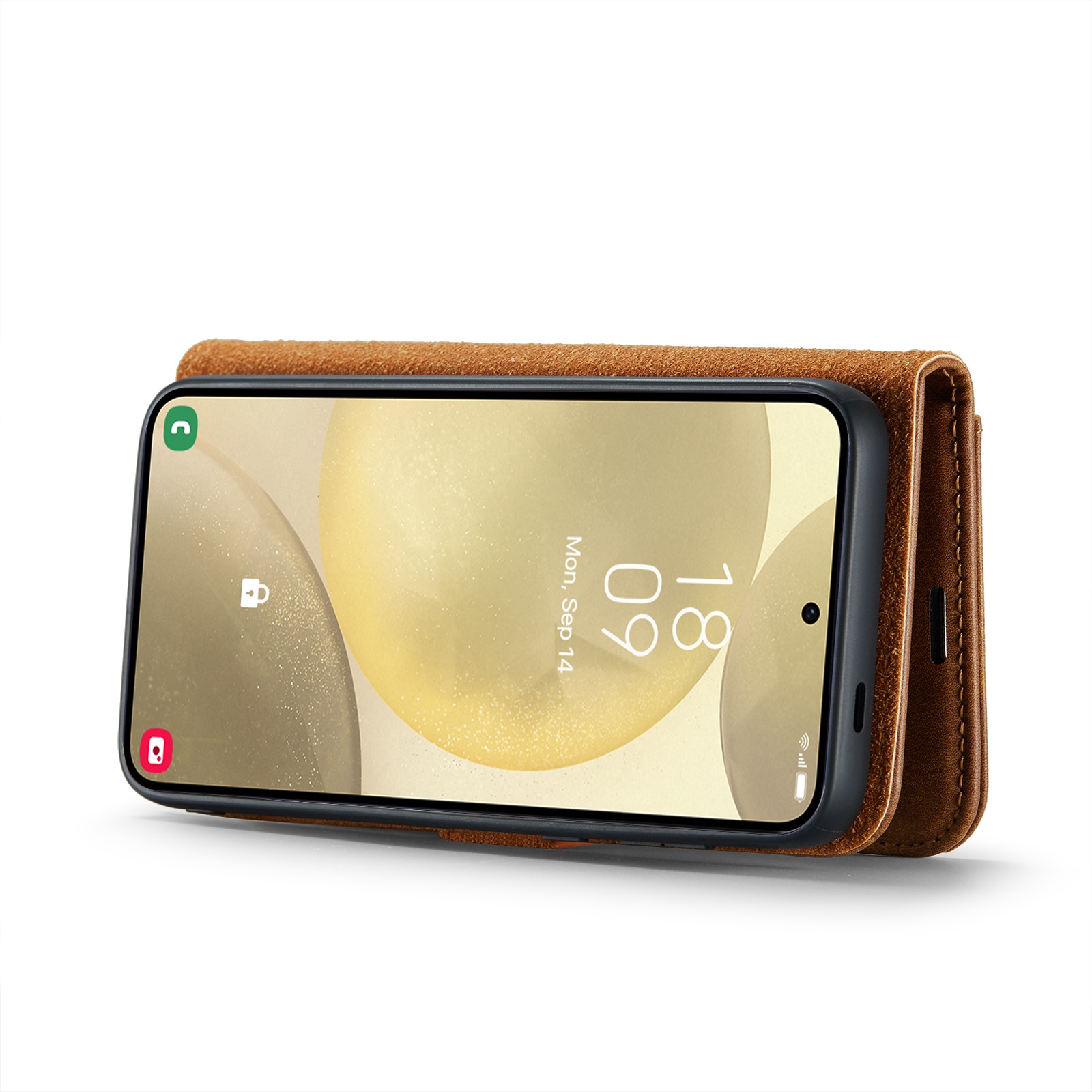 Étui portefeuille Magnet Wallet Samsung Galaxy S25, Cognac