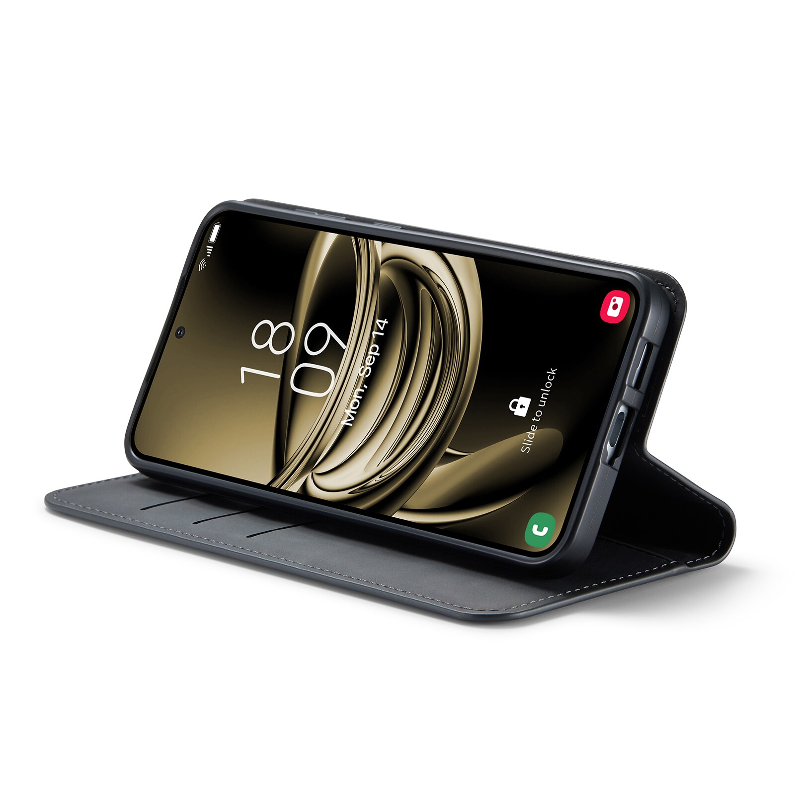 Coque portefeuille mince Samsung Galaxy S25, Noir