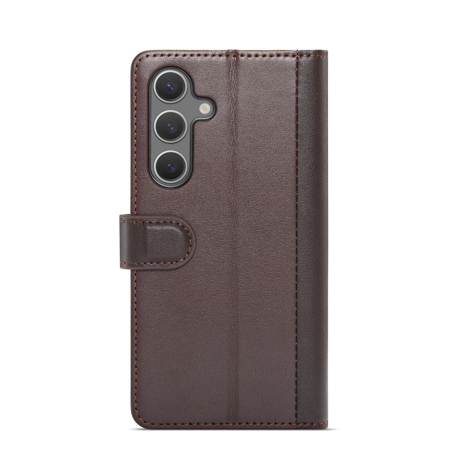 Étui en cuir veritable Samsung Galaxy S25, Marron