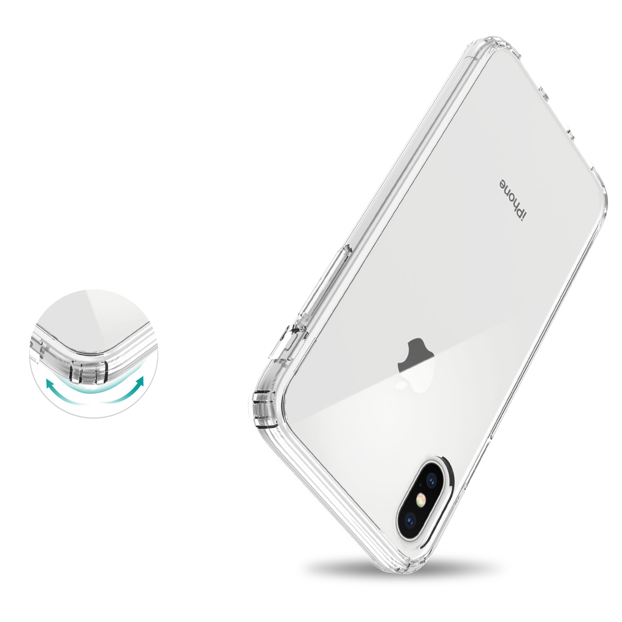 Coque hybride pour iPhone X/XS, Transparent