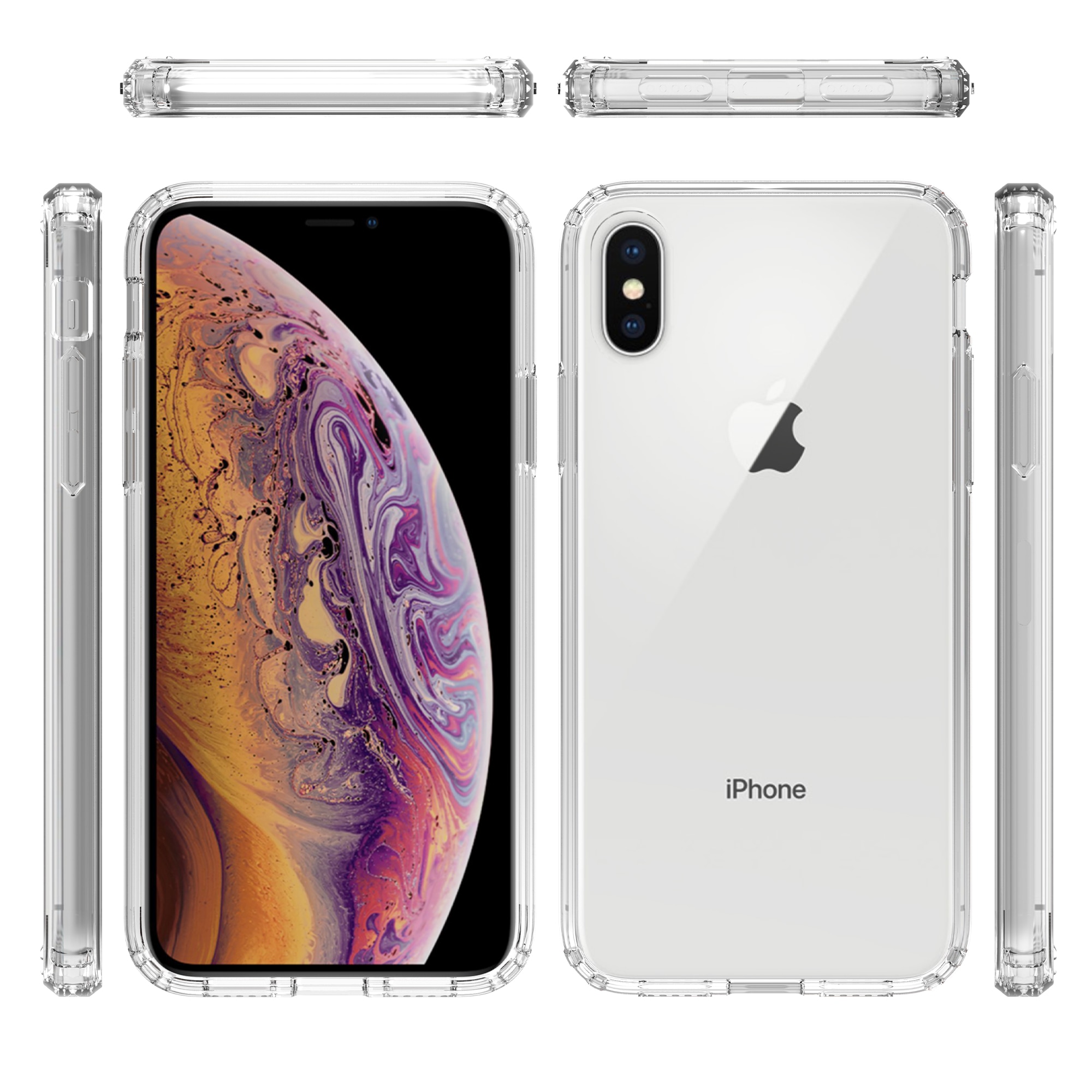 Coque hybride pour iPhone X/XS, Transparent