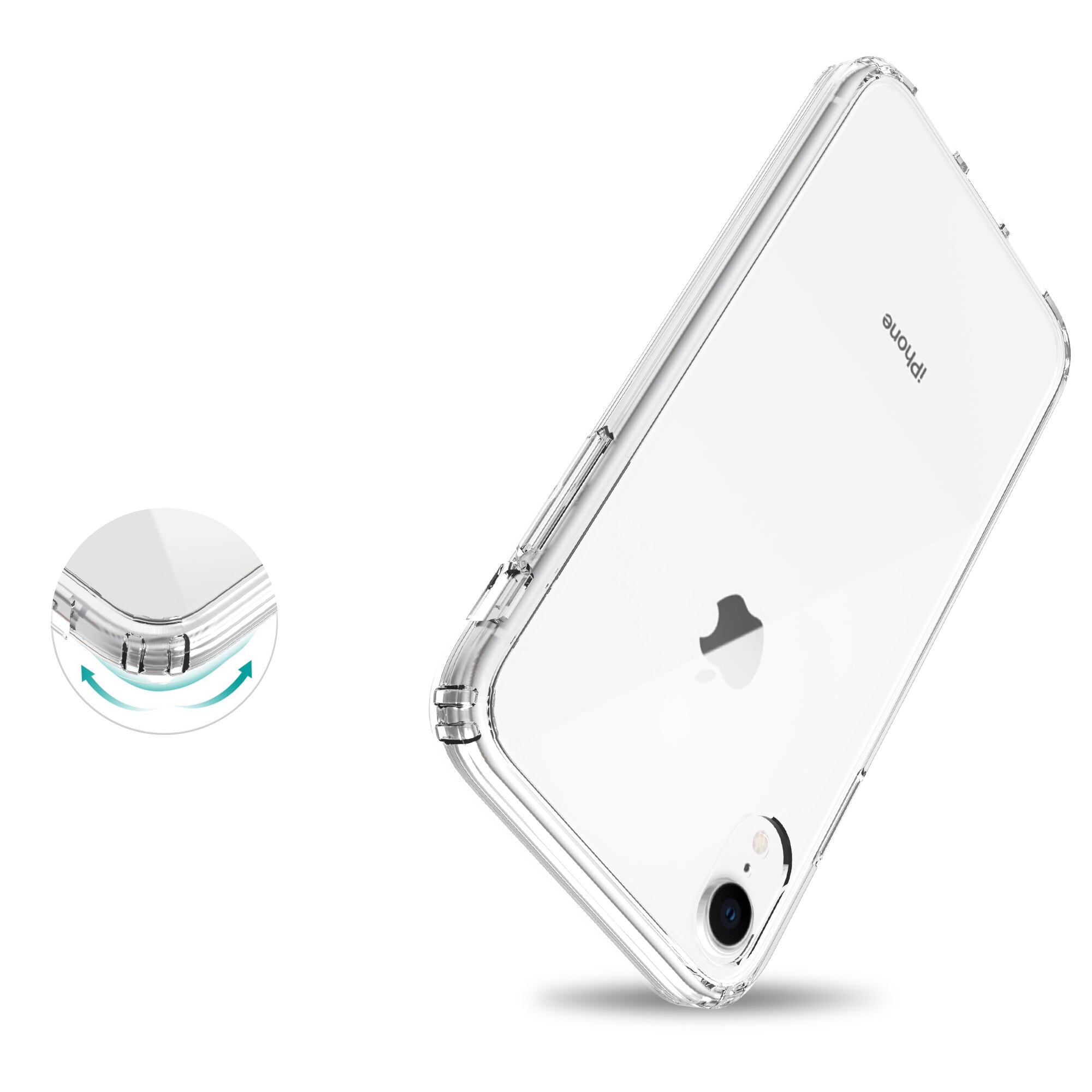 Coque hybride pour iPhone Xr, Transparent
