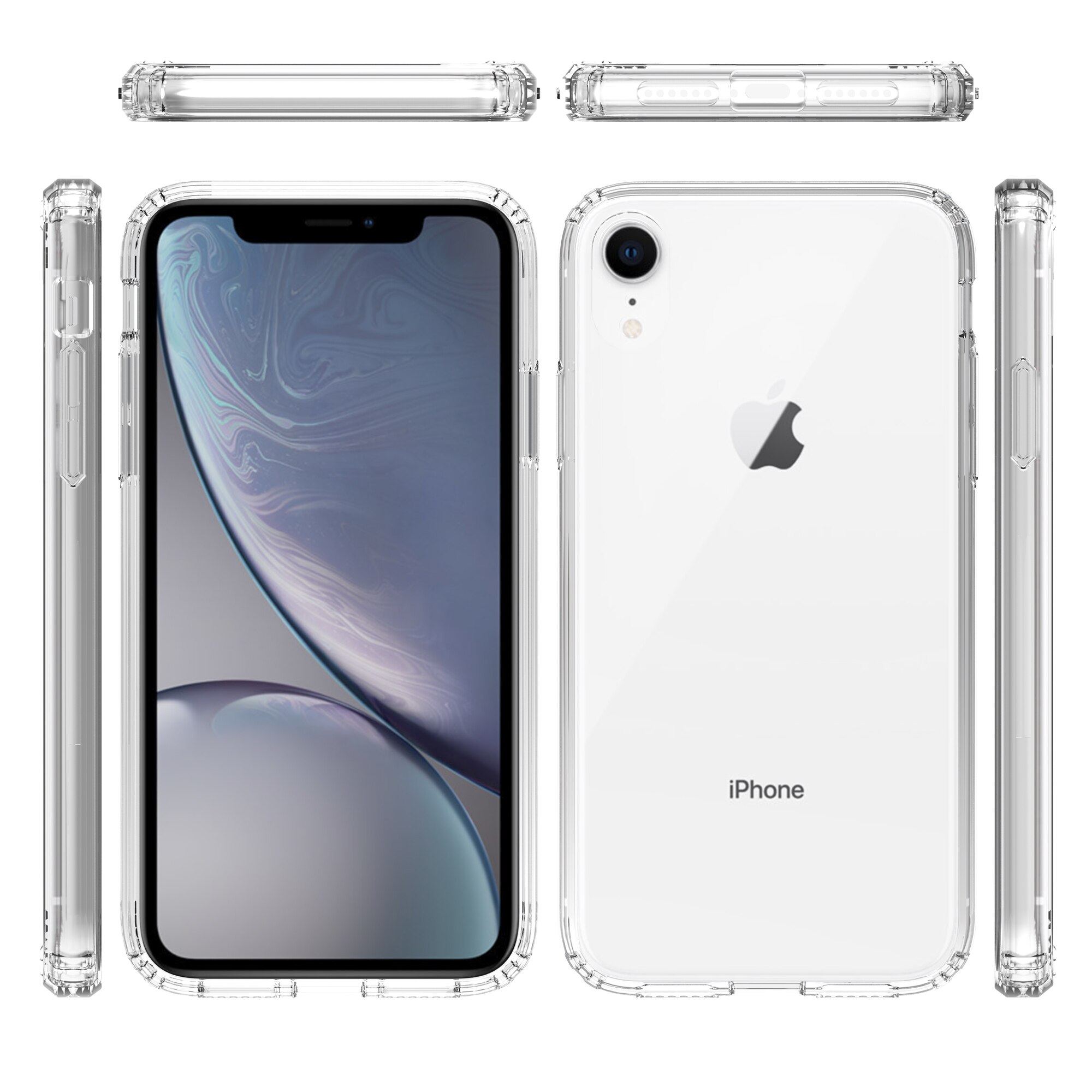 Coque hybride pour iPhone Xr, Transparent