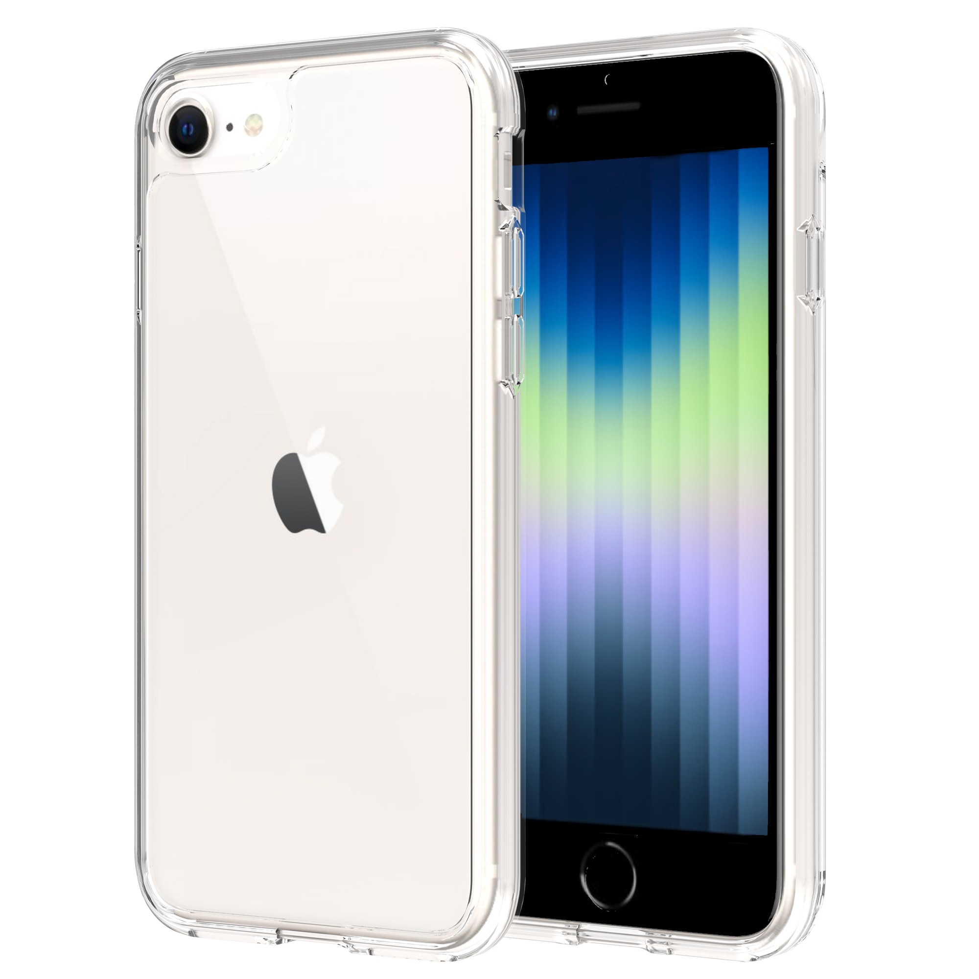 Coque hybride pour iPhone SE 2022, Transparent