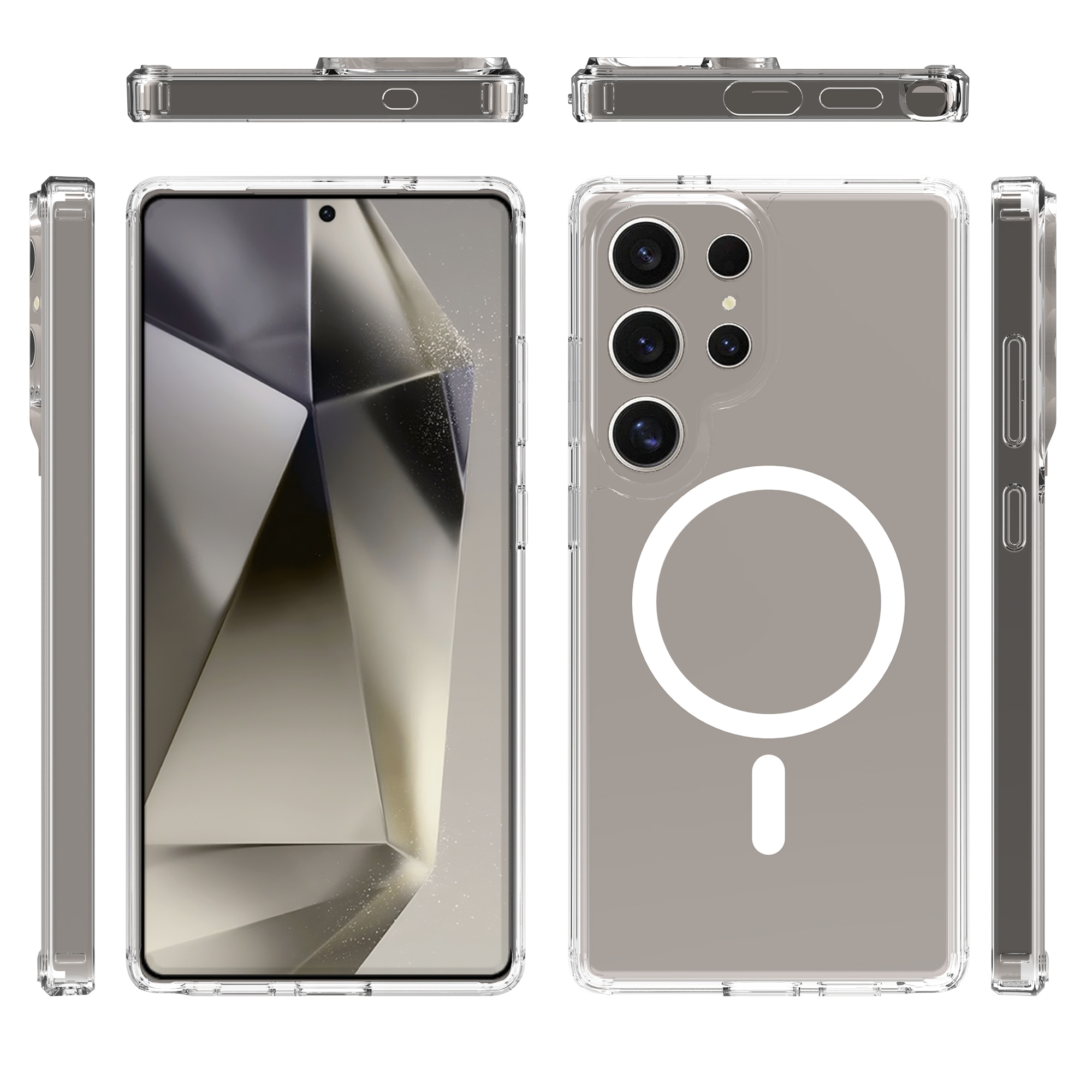 Coque hybride MagSafe Samsung Galaxy S25 Ultra, transparent