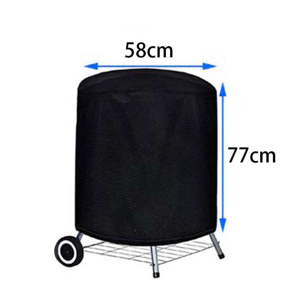 Housse ronde imperméable pour barbecue, noir