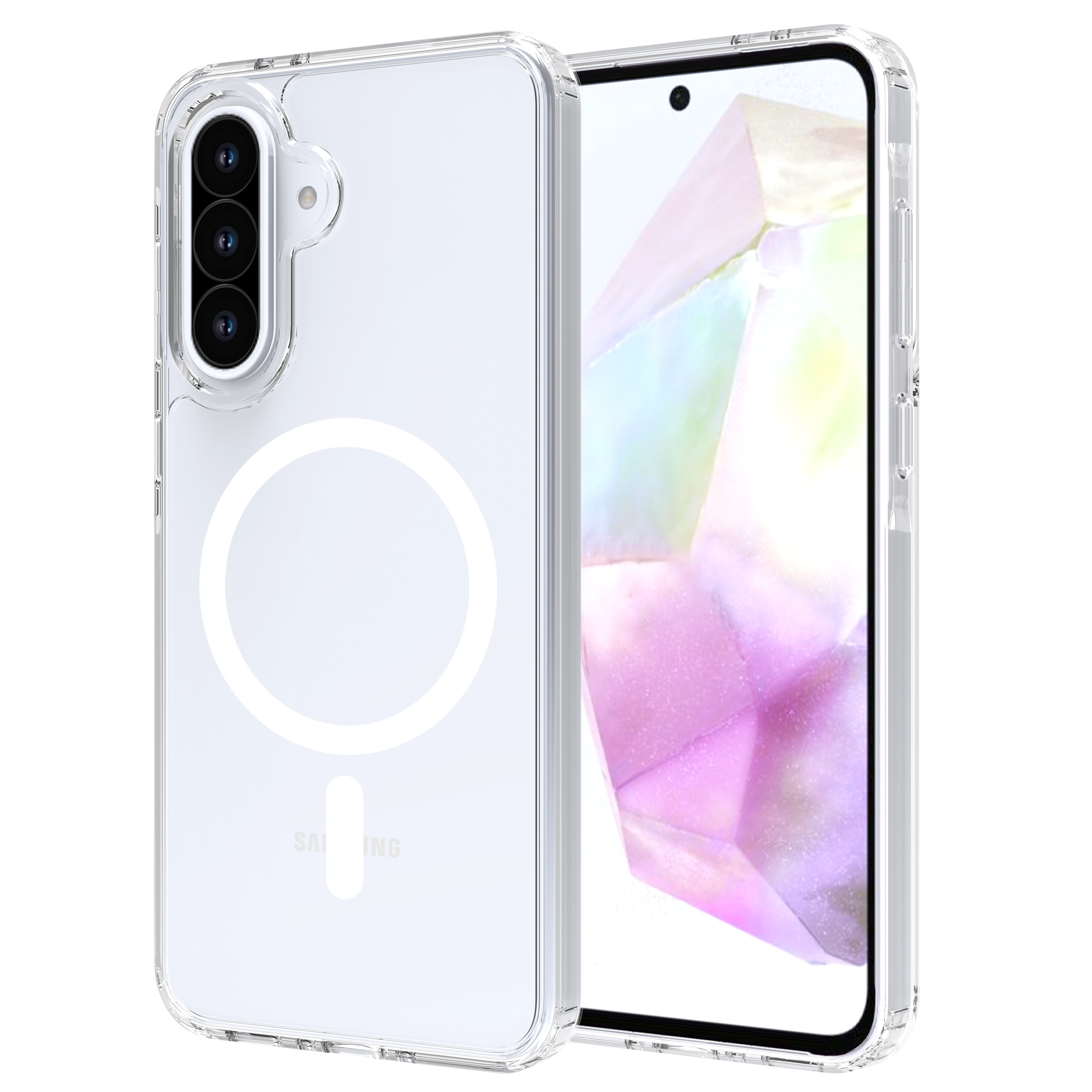 Coque hybride MagSafe Samsung Galaxy A56, transparent
