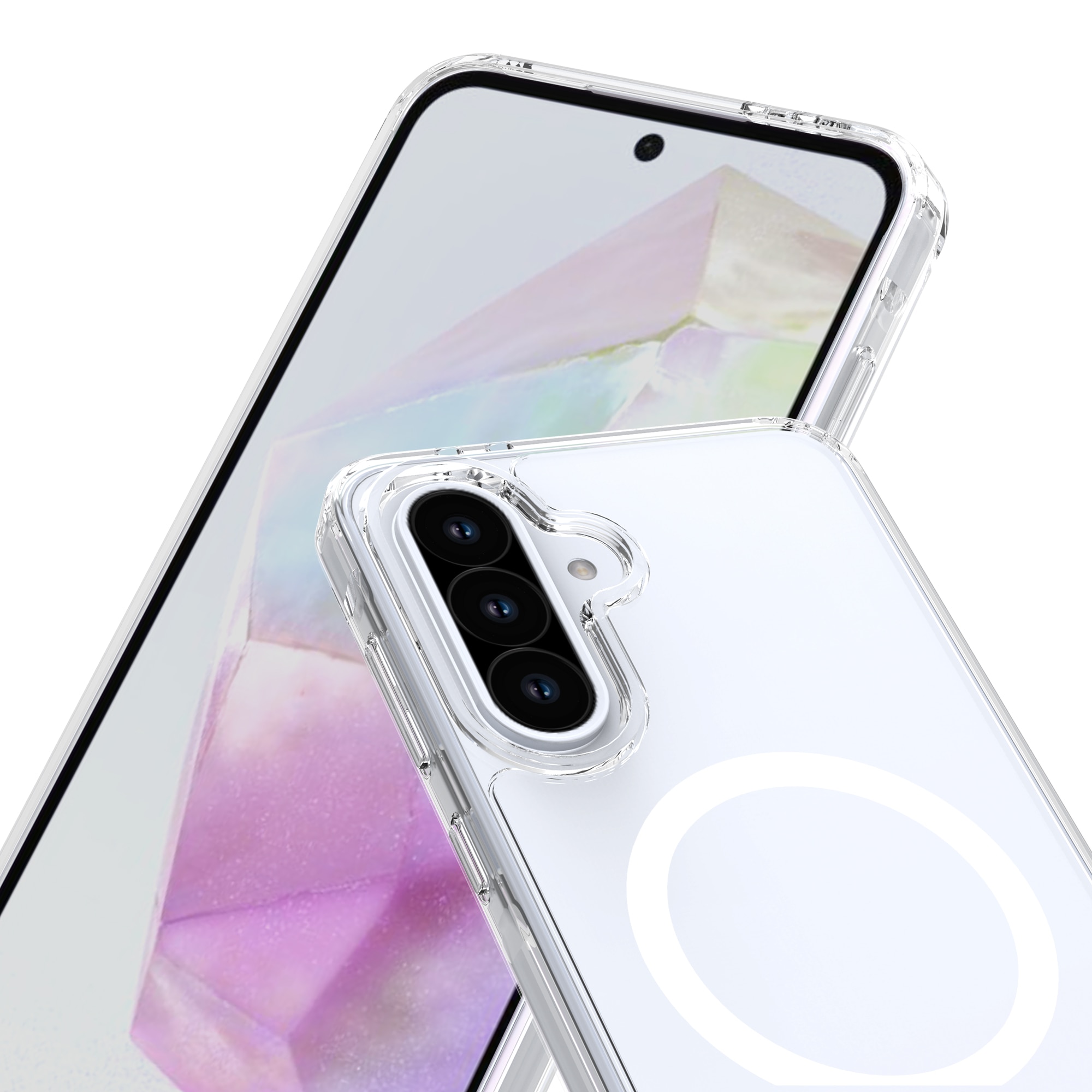 Coque hybride MagSafe Samsung Galaxy A56, transparent