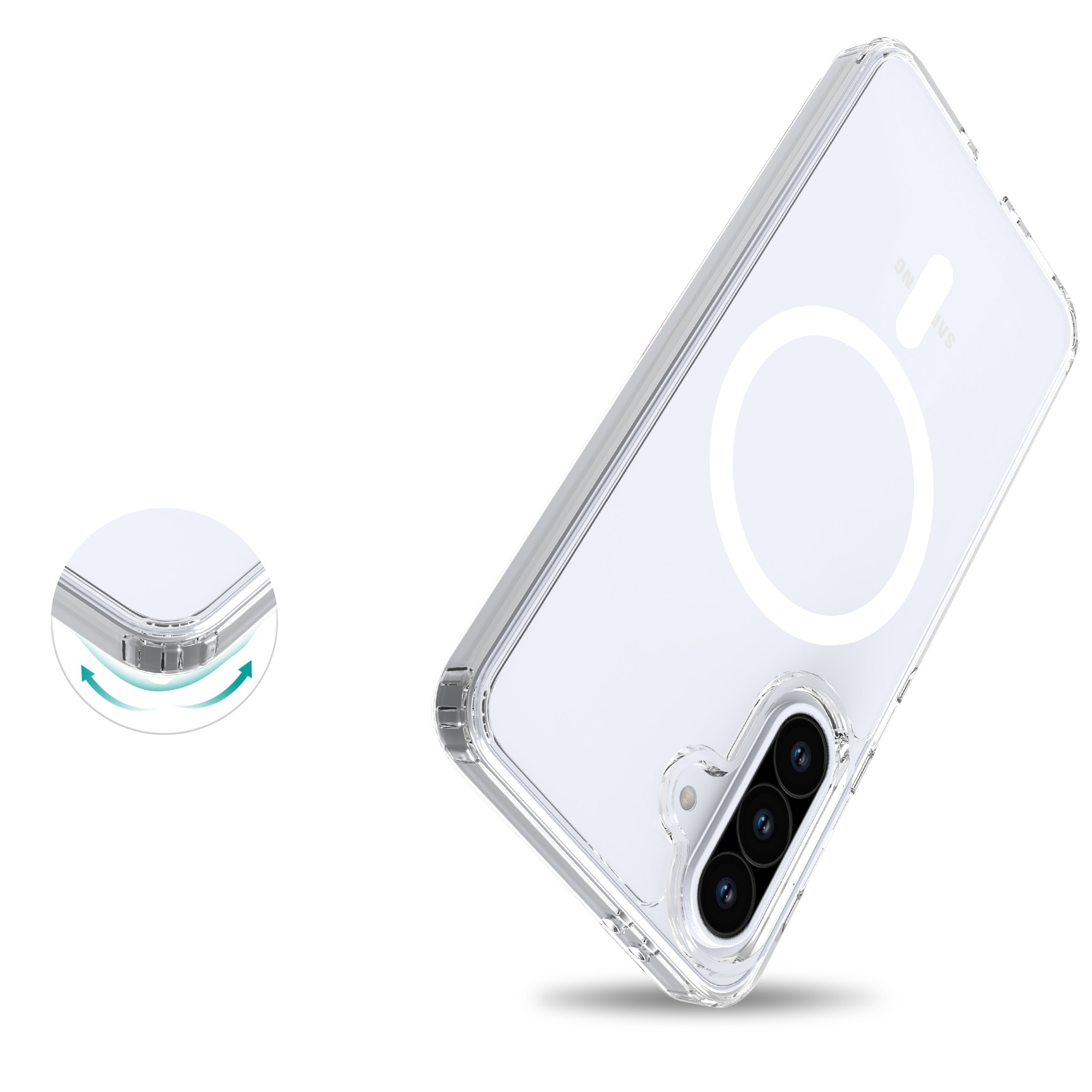 Coque hybride MagSafe Samsung Galaxy A56, transparent