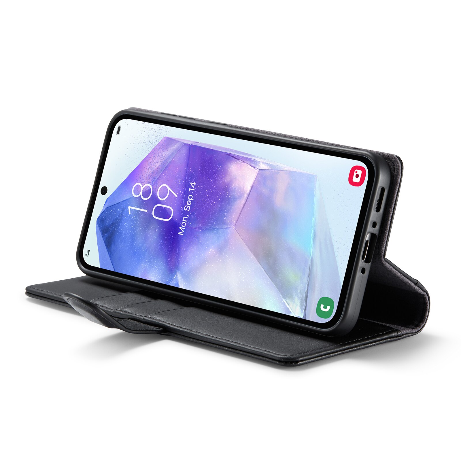 Étui en cuir veritable Samsung Galaxy A36, Noir