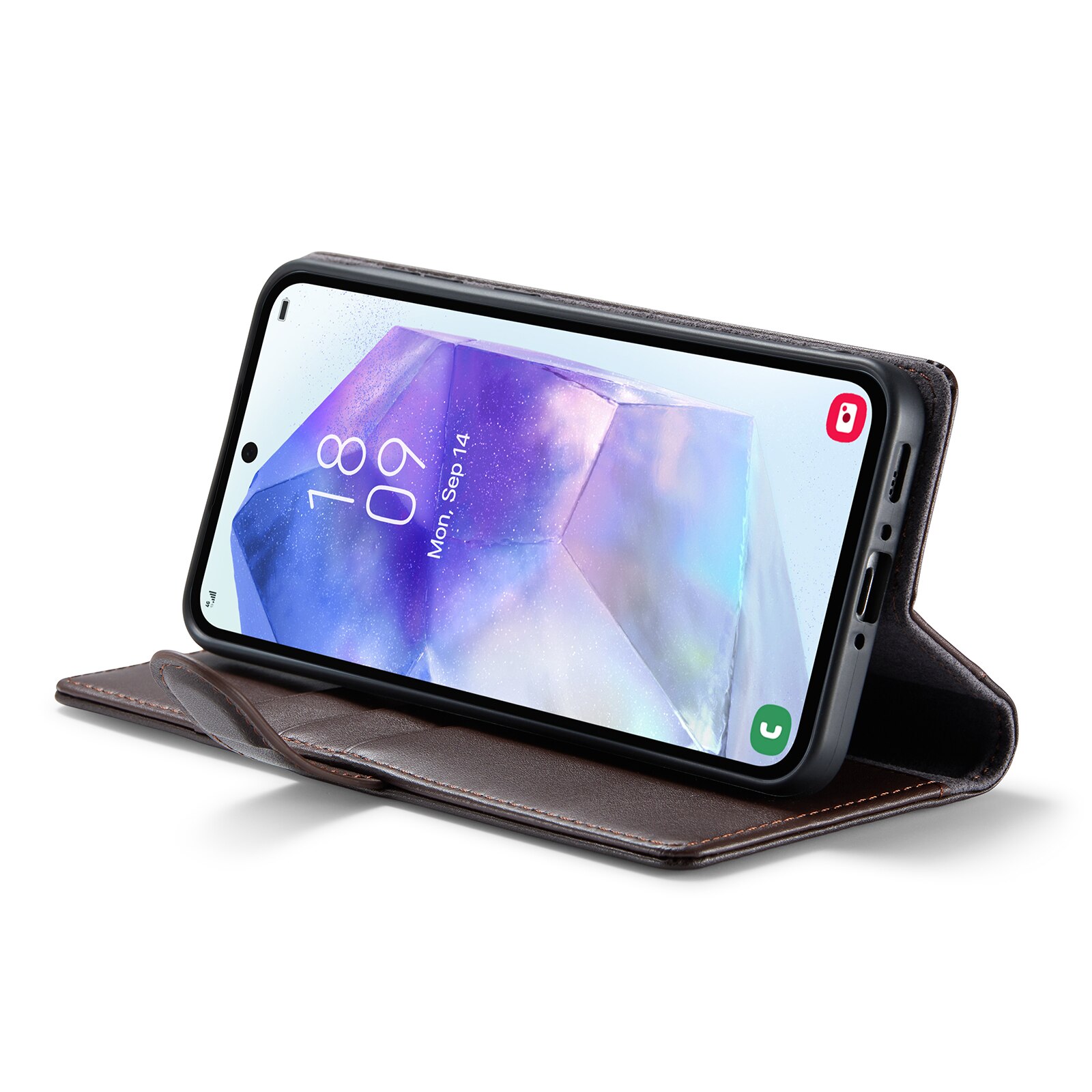 Étui en cuir veritable Samsung Galaxy A56, Marron