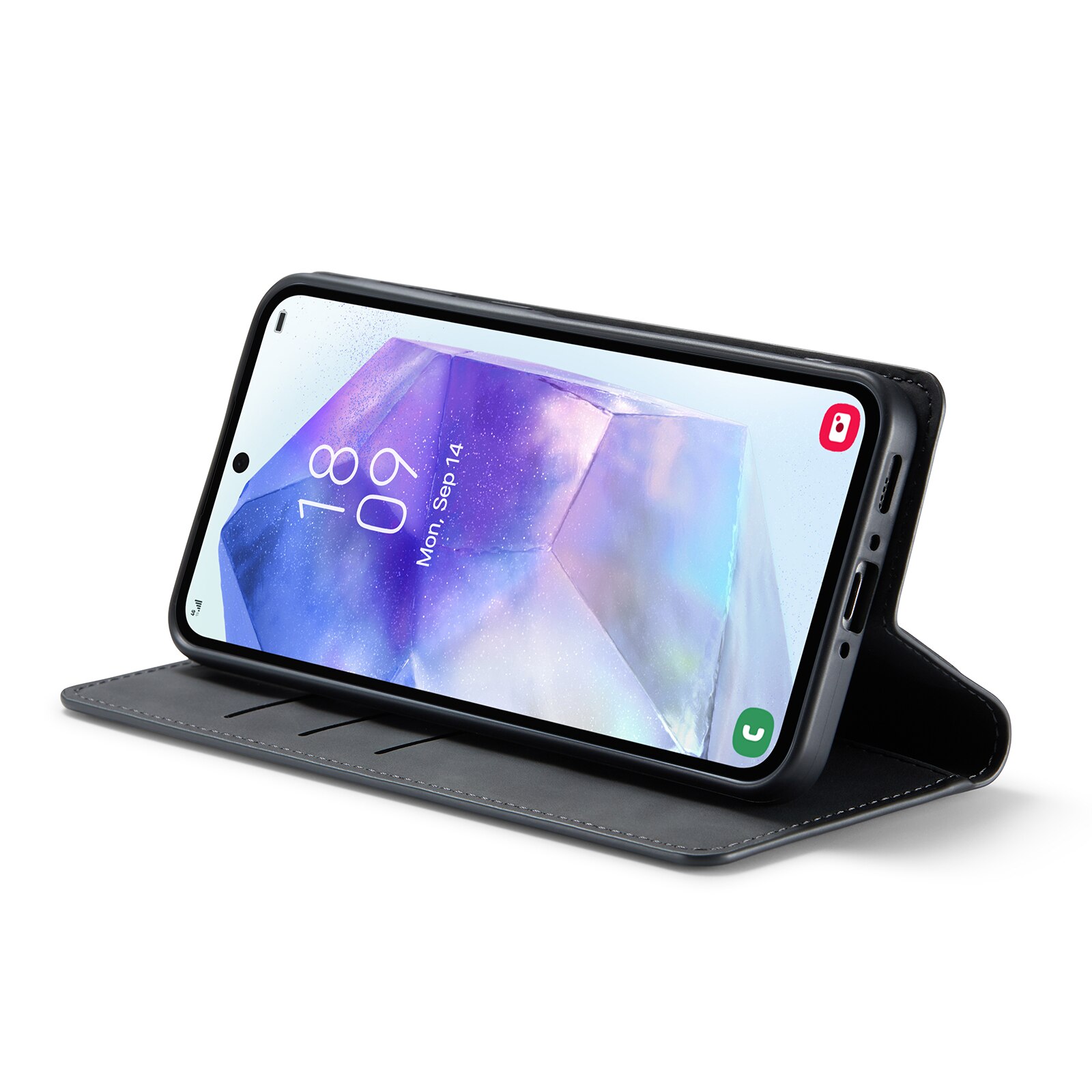 Coque portefeuille mince Samsung Galaxy A56, Noir