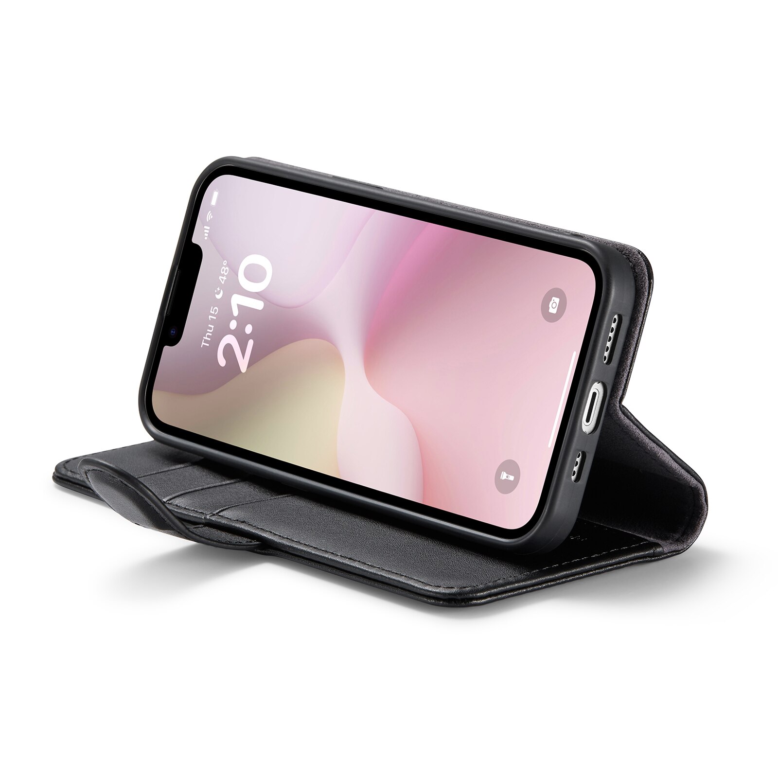 Étui en cuir veritable iPhone 16e, Noir