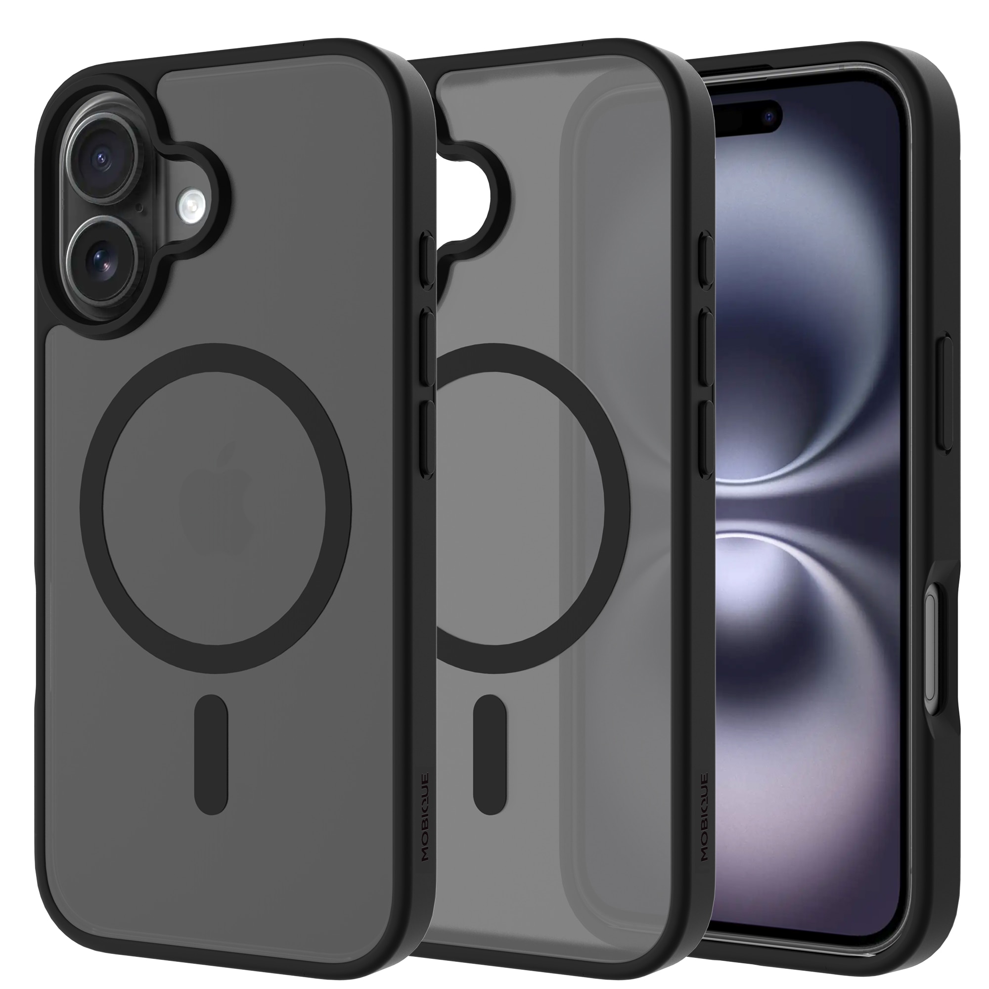 Coque Magnetic Hybrid iPhone 16, Frosted Black