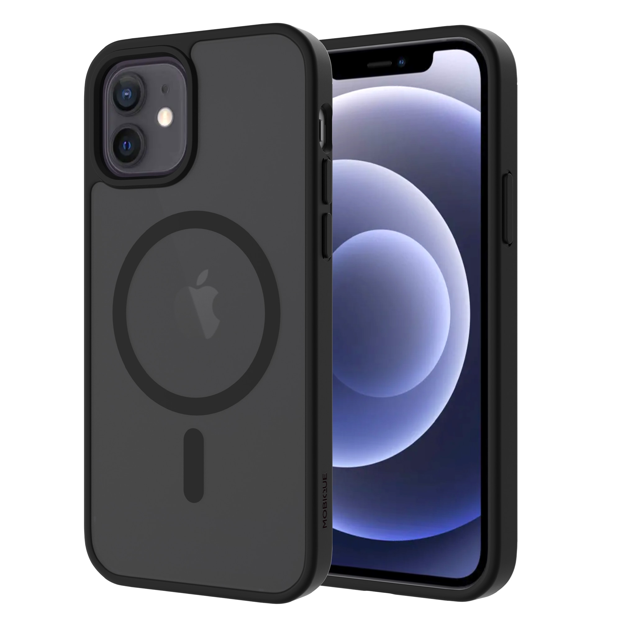 Coque Magnetic Hybrid iPhone 12/iPhone 12 Pro, Frosted Black